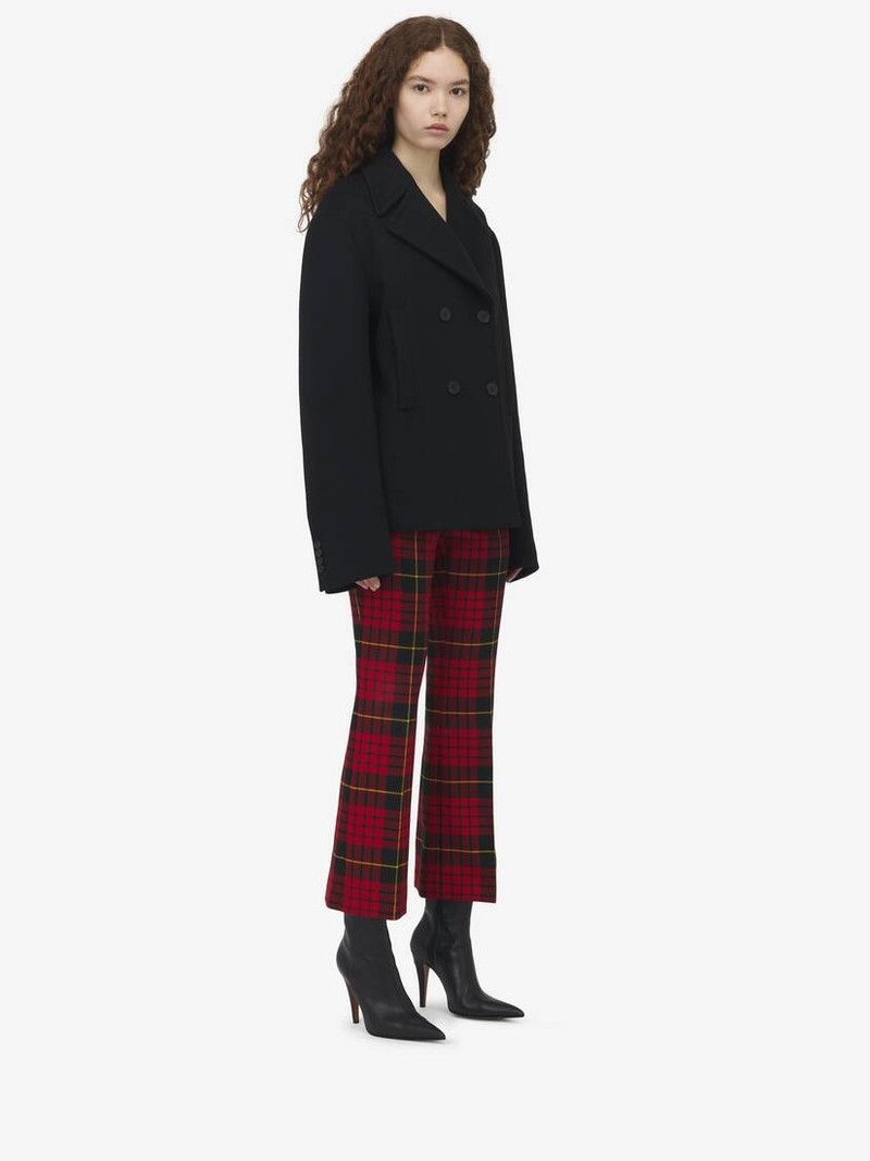 Alexander McQueen o1srvl11e0226 Wool Felt Peacoat In Black Size S / US 4 / IT 40 - 4 Thumbnail