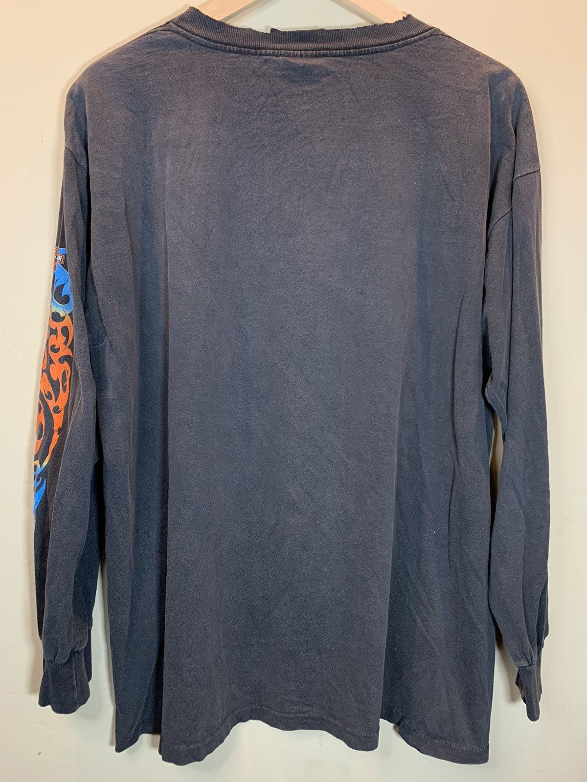 Harley Davidson × Vintage *RARE* Vintage Harley Davidson Eagle Flame Sleeve LS Shirt Size US L / EU 52-54 / 3 - 8 Thumbnail