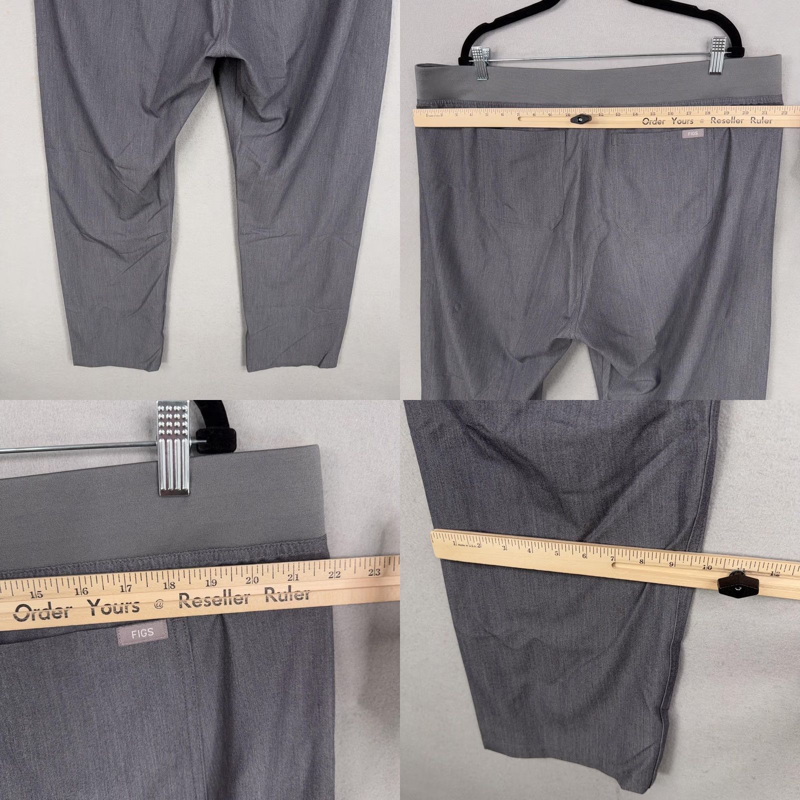 Vintage FIGS Livingston Scrub Pants Womens 2XL Tall Gray Technical Collection Drawstring Size 40" / US 18 - 8 Thumbnail