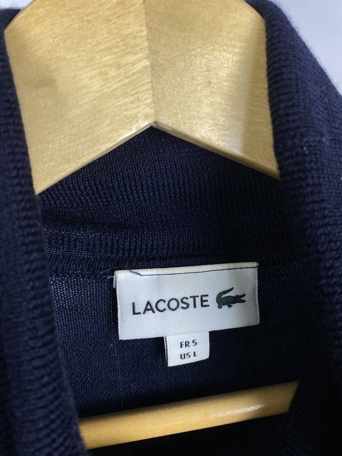 Lacoste Vintage 00s High Neck Lacoste Sweater Blue Sweatshirt Size US L / EU 52-54 / 3 - 4 Thumbnail