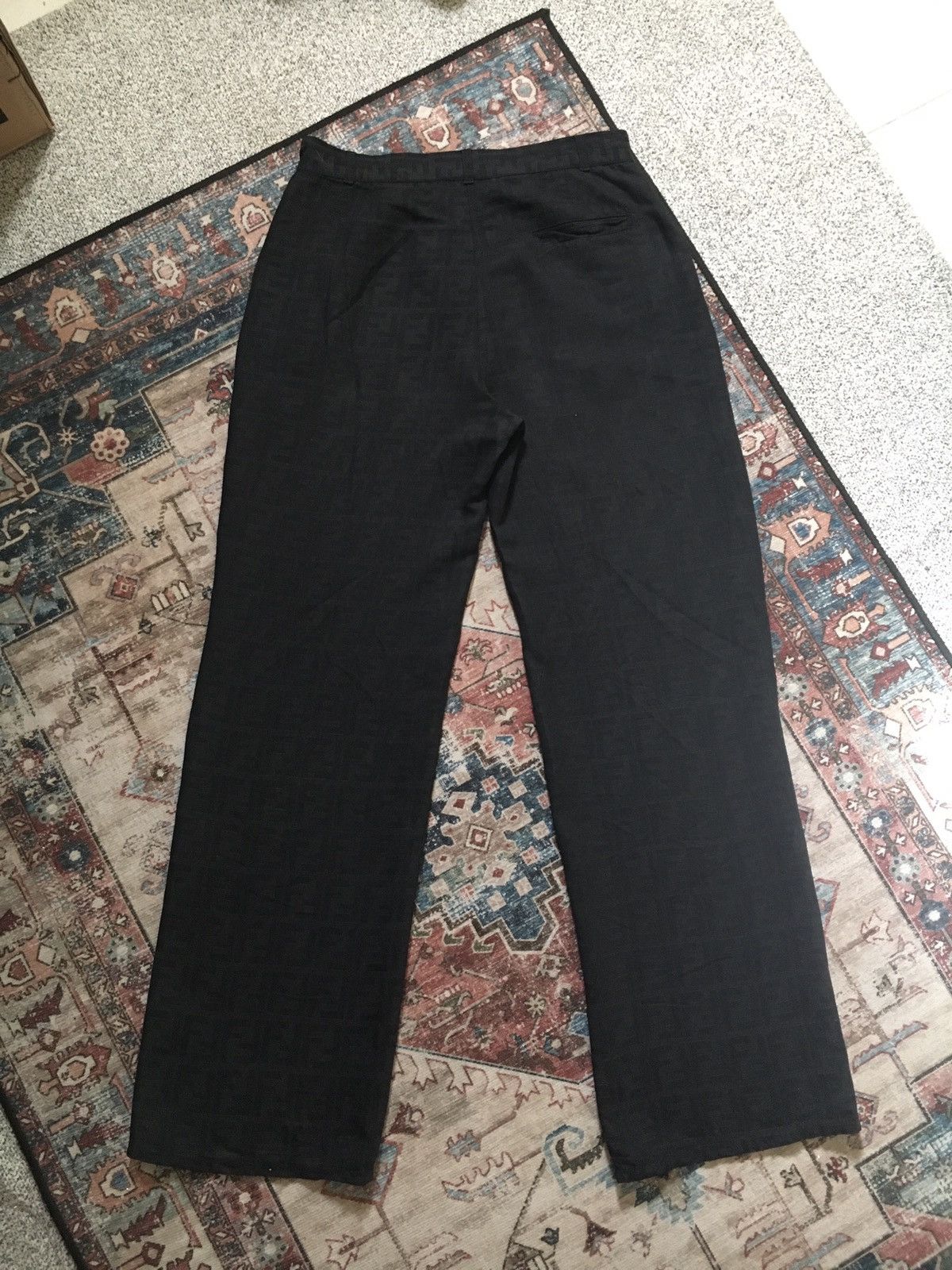 Fendi Vintage Fendi Black Zucca Monogram Linen Pants Size 30" / US 8 / IT 44 - 6 Thumbnail