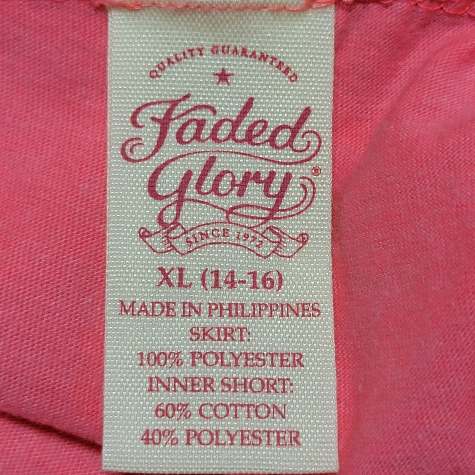 Faded Glory Faded Glory Girls Multi Pattern Skorts w/ Tule - XL (14-16) Size 26" / US 2 / IT 38 - 5 Thumbnail