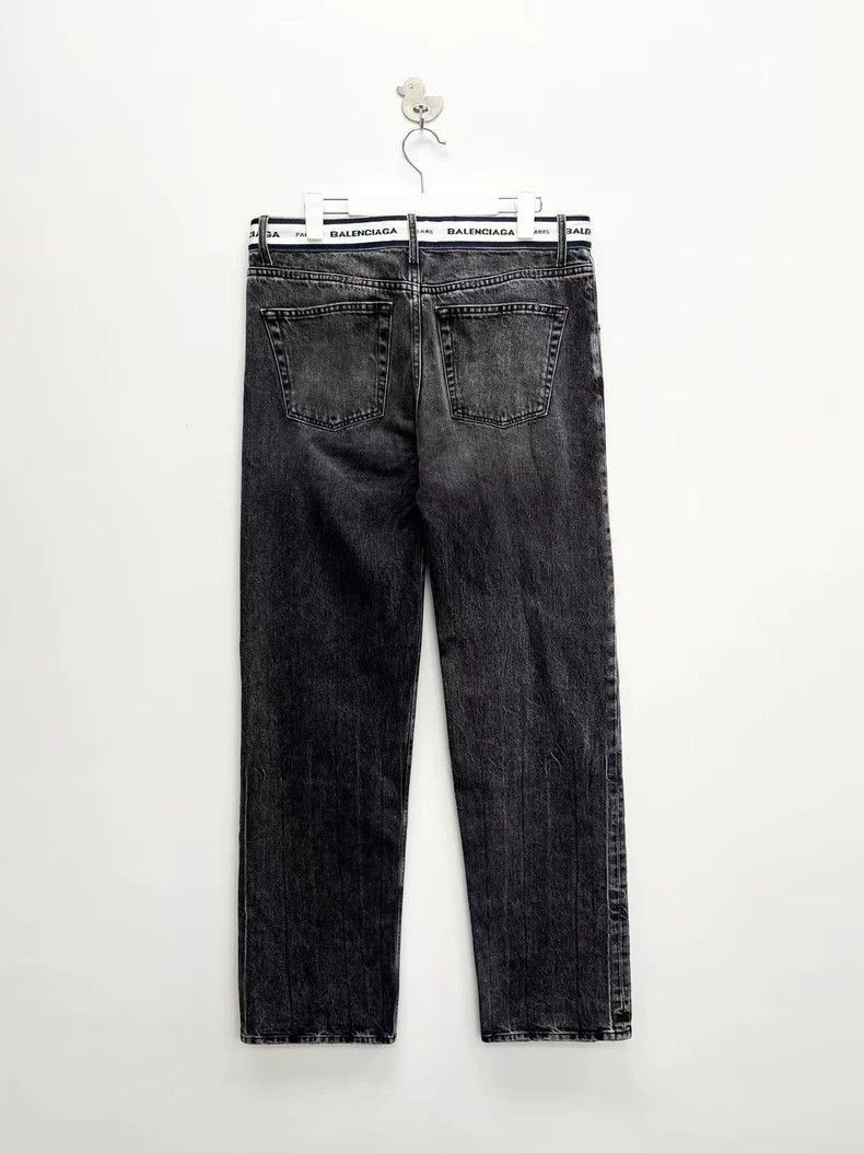 Balenciaga Balenciaga Black Waistband Lettering Jeans-2506 Size US 44 / EU 60 - 2 Thumbnail
