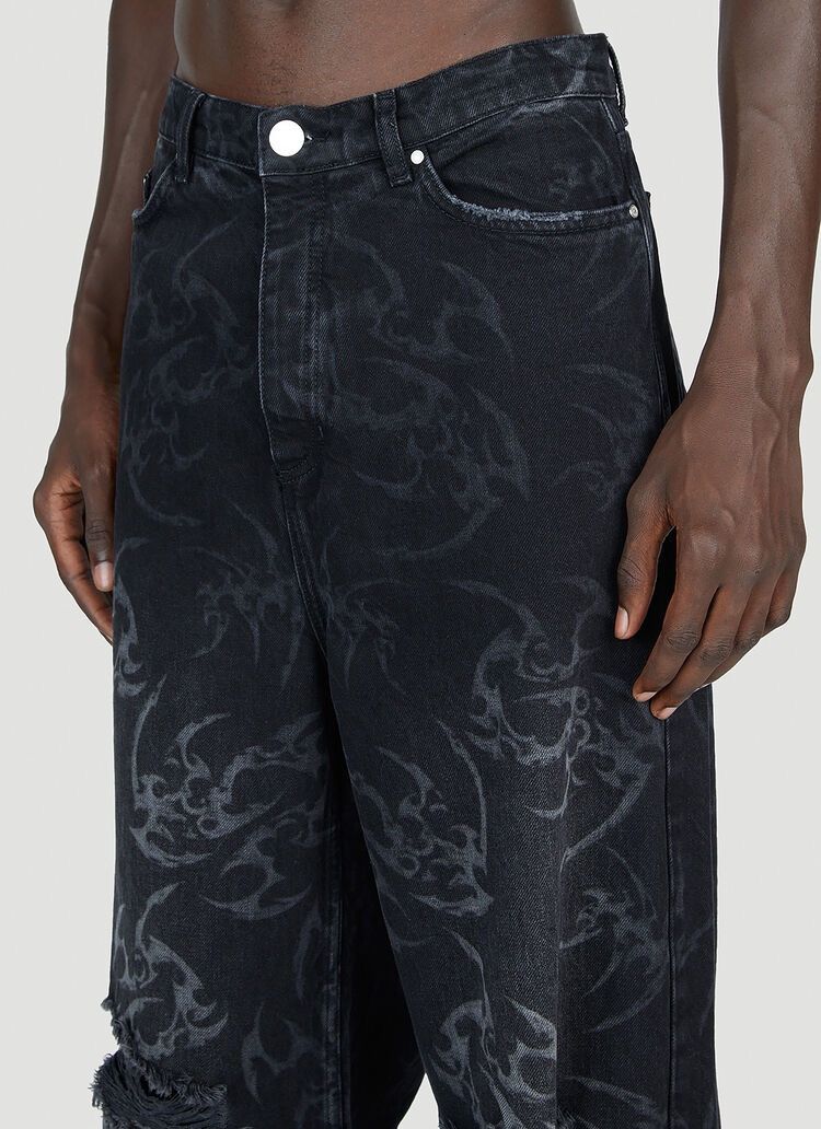 Han Kjobenhavn !DS! FW22 Han Kjobenhavn Tribal Baggy Distressed Denim Pants Size US 32 / EU 48 - 8 Thumbnail