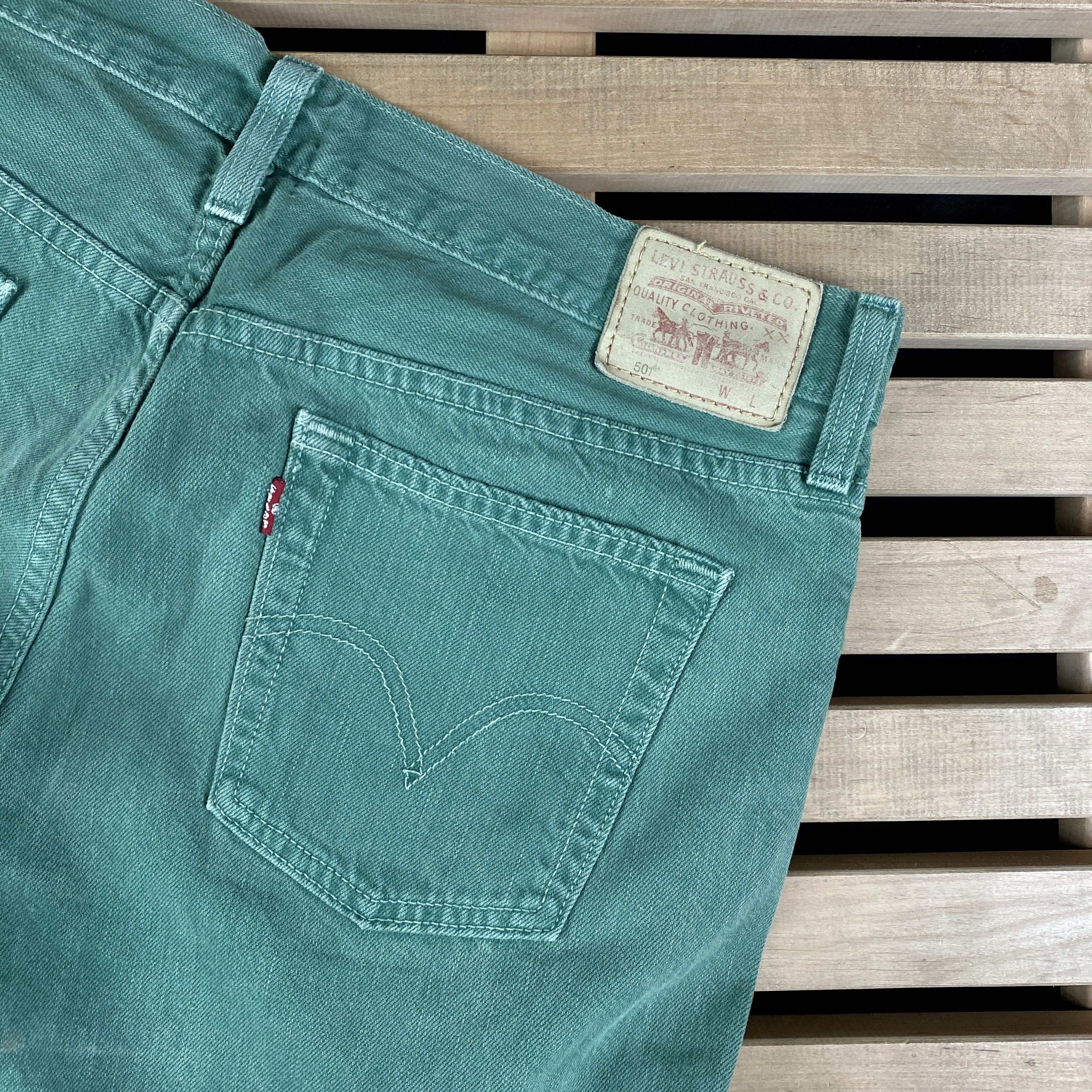Levi's × Levi's Vintage Clothing × Vintage Mens Jeans Denim Levis 501 Size 29 Green Size US 29 - 5 Thumbnail