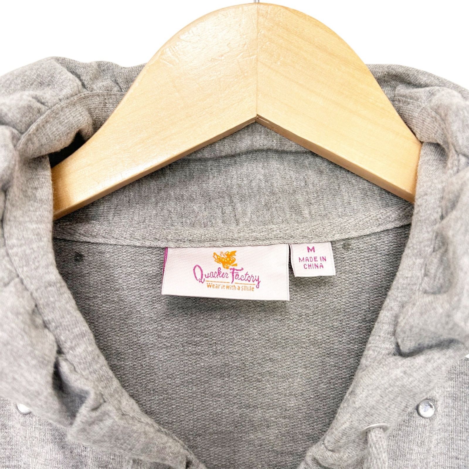 Other Quacker Factory Gray Gem Zipper Full Zip Sweater Sz M Size M / US 6-8 / IT 42-44 - 3 Thumbnail