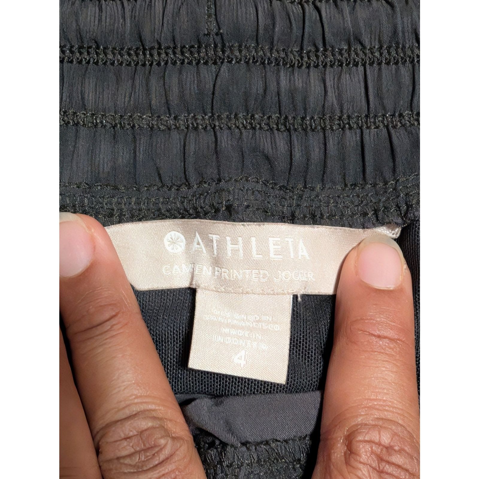 Athleta Athleta Camden Printed Jogger Pants Black Camo Drawstring Size 27" / US 4 / IT 40 - 4 Thumbnail