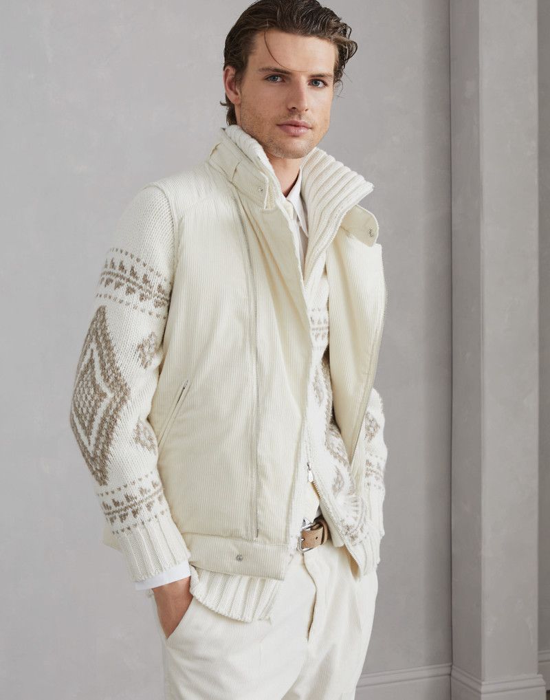 Brunello Cucinelli o1w1db10326 Padded Vest in White/Natural Size US M / EU 48-50 / 2 - 1 Thumbnail