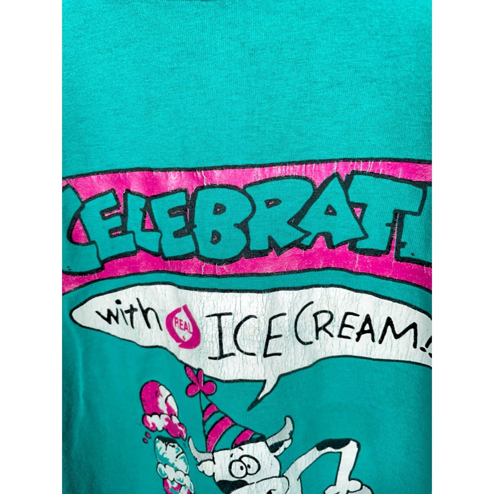 Fruit Of The Loom VINTAGE Michigan Dairy Ice Cream T-Shirt Adult XL Green 90s Fruit of the Loom Mens Cardi Size US XL / EU 56 / 4 - 6 Thumbnail