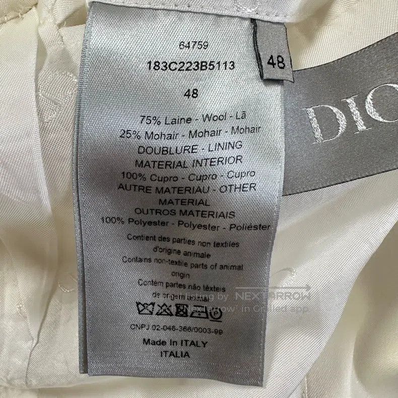 Dior Dior Ivory Asymmetrical Satin Lapel Suit Jacket Size US M / EU 48-50 / 2 - 5 Thumbnail