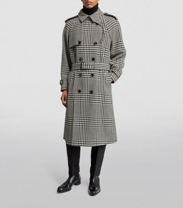 Tom Ford o1w1db10824 Heavy Coat in White Black Size US M / EU 48-50 / 2 - 1 Thumbnail