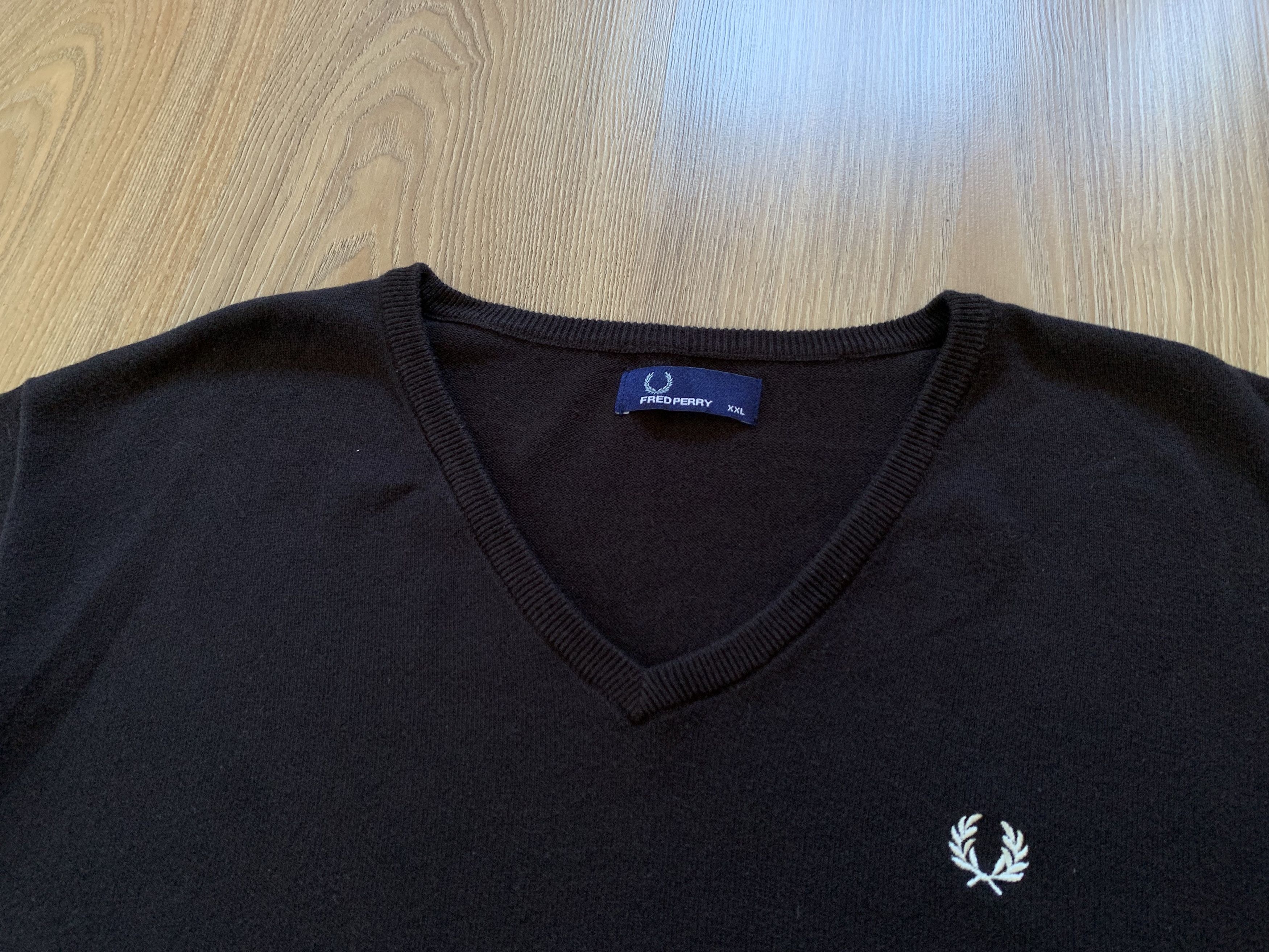 Fred Perry × Vintage Fred Perry Vintage Black Cotton Pullover Size US XXL / EU 58 / 5 - 4 Thumbnail