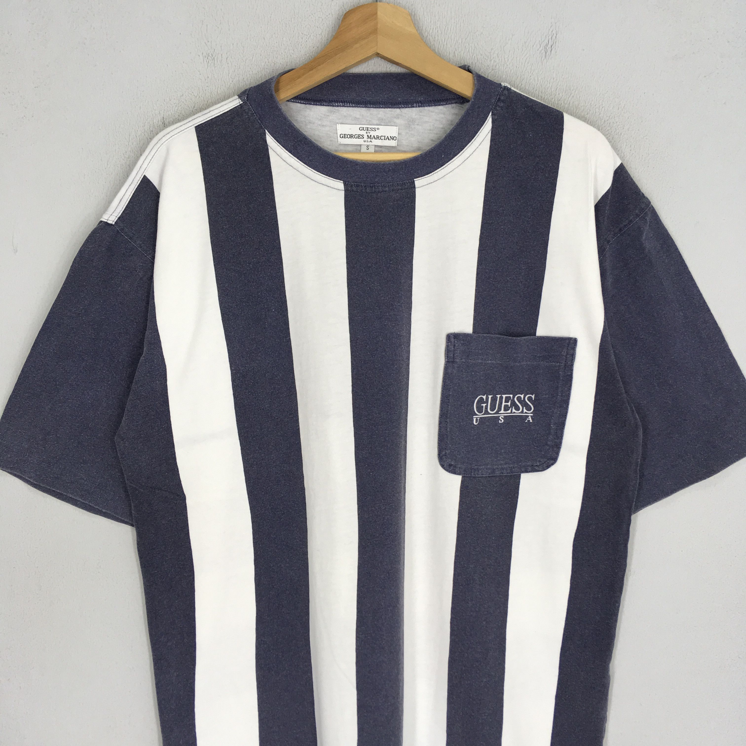 Georges Marciano × Guess × Vintage Vintage Guess Jeans Usa by Georges Marciano Striped Shirt Size US L / EU 52-54 / 3 - 3 Thumbnail