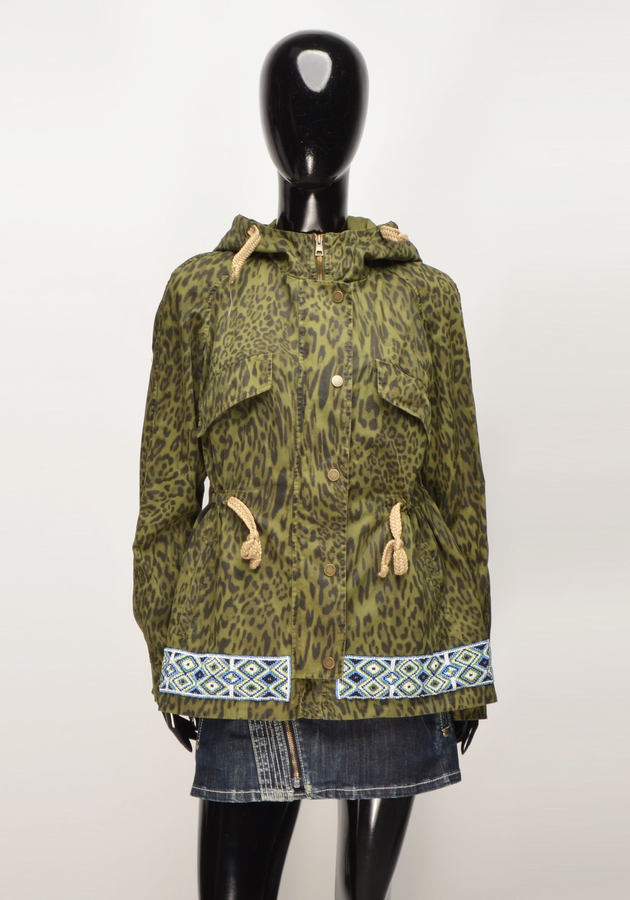 Other Bazar Deluxe Leopard Beaded Boho Hooded Jacket Size S / US 4 / IT 40 - 1 Thumbnail