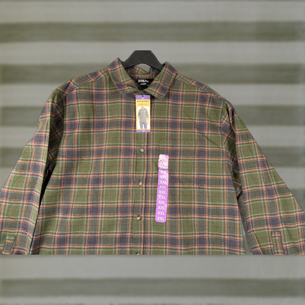 Eddie Bauer Eddie Bauer Flannel Shirt Mens 2XL Green Plaid Button-Up Long Sleeve NWT Size US XXL / EU 58 / 5 - 1 Thumbnail