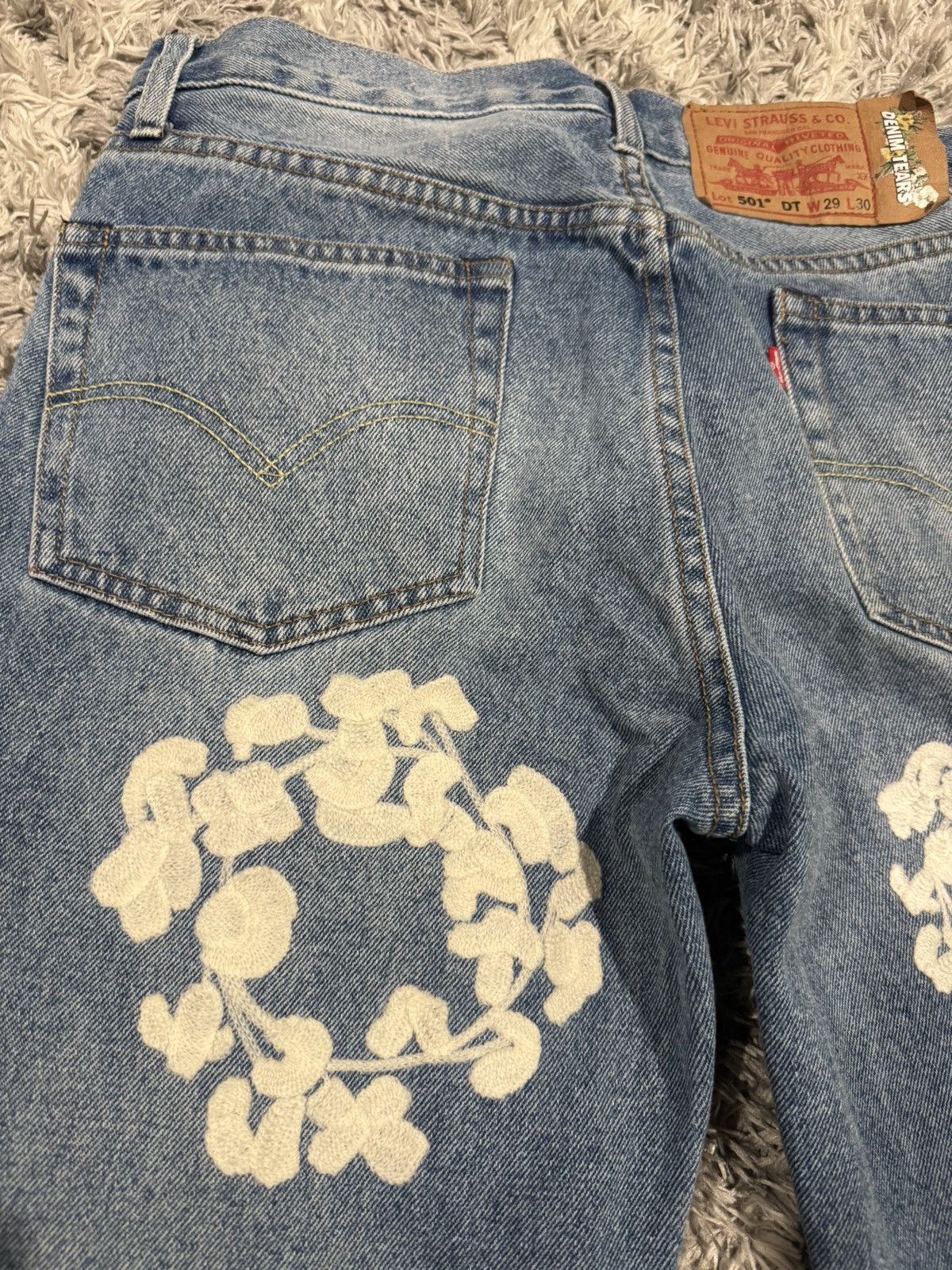 DENIM TEARS × Levi's Denim Tears X Levi’s cotton wraith chain stitch Jeans Size US 29 - 5 Thumbnail