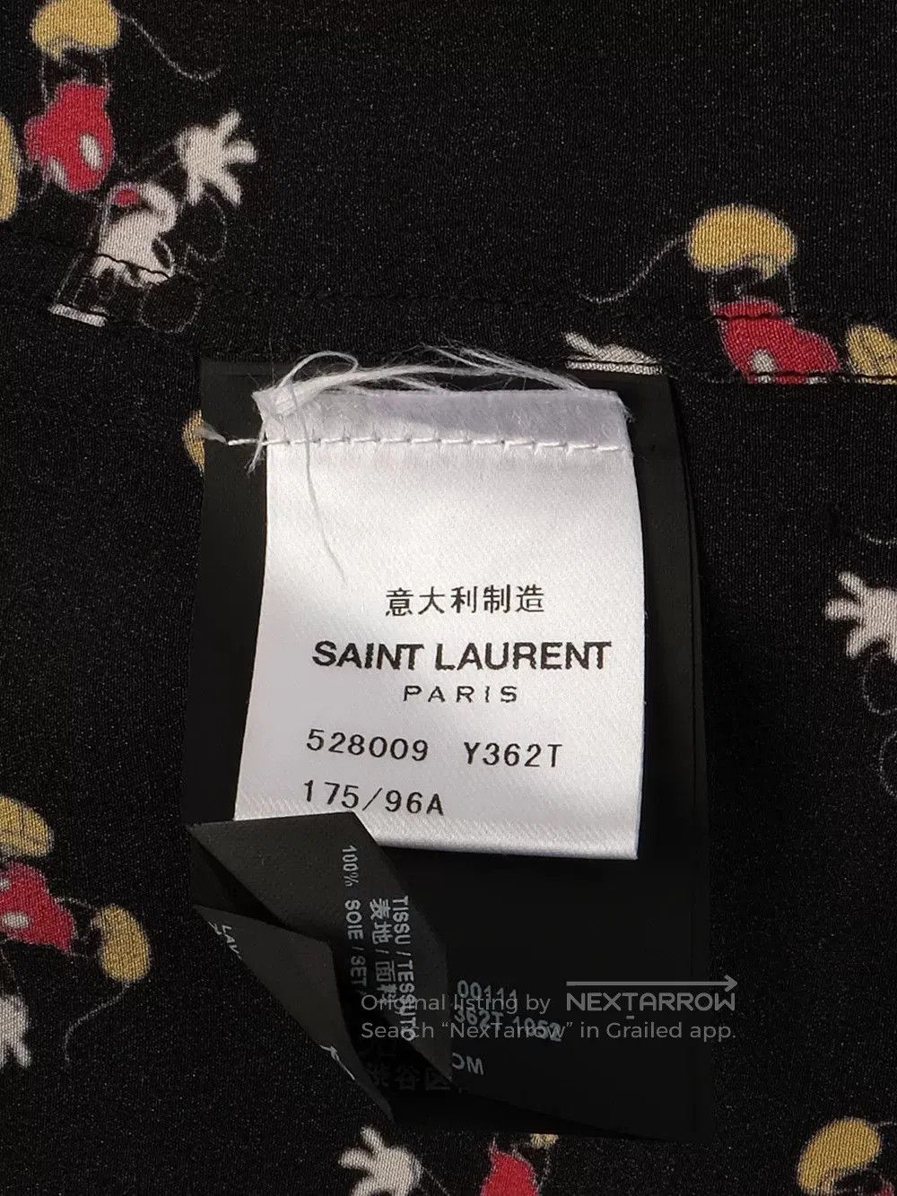 Yves Saint Laurent Saint Laurent Silk Mickey Mouse Shirt. Size S / US 4 / IT 40 - 5 Thumbnail
