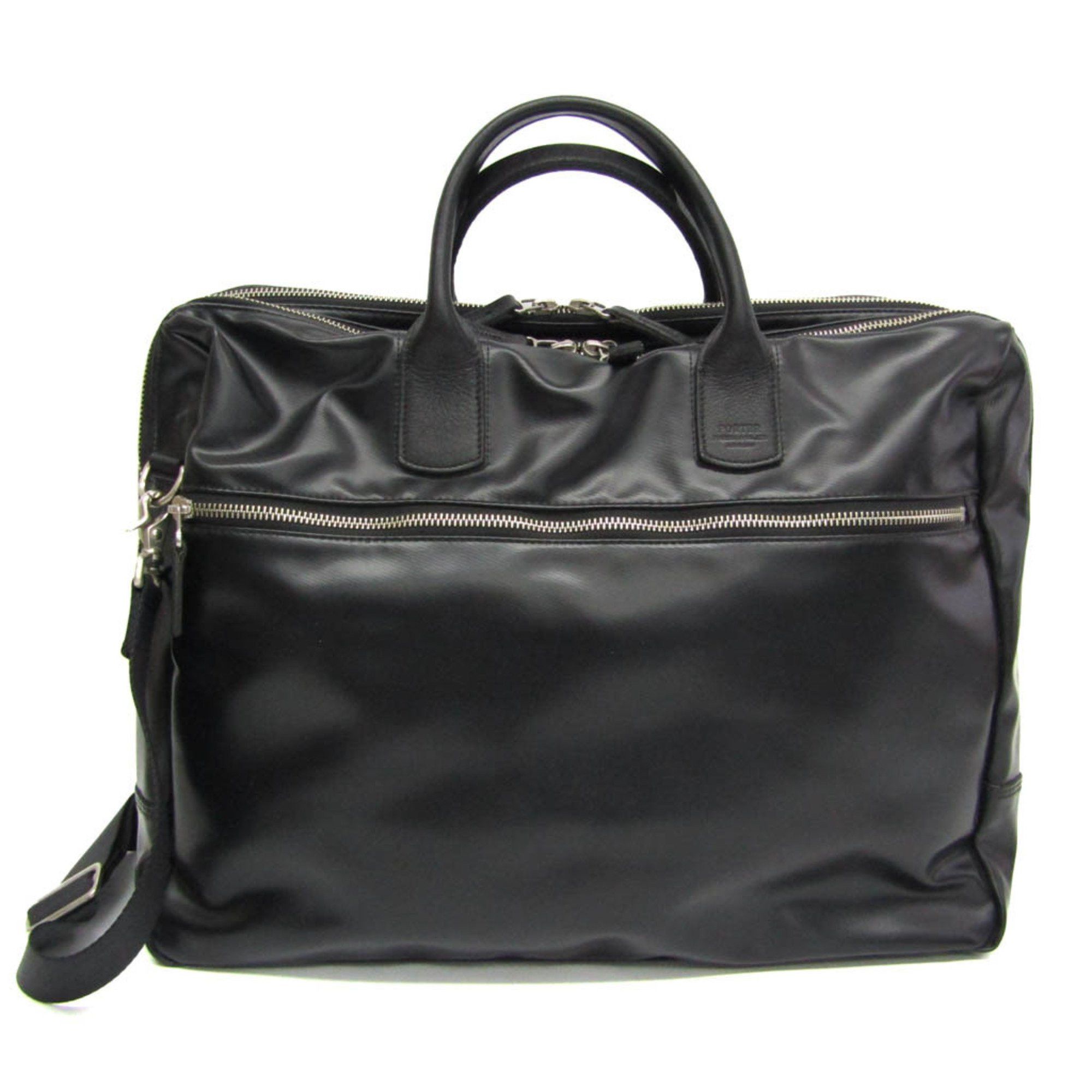 image of Porter Men's Pvc,leather Briefcase,shoulder Bag Black