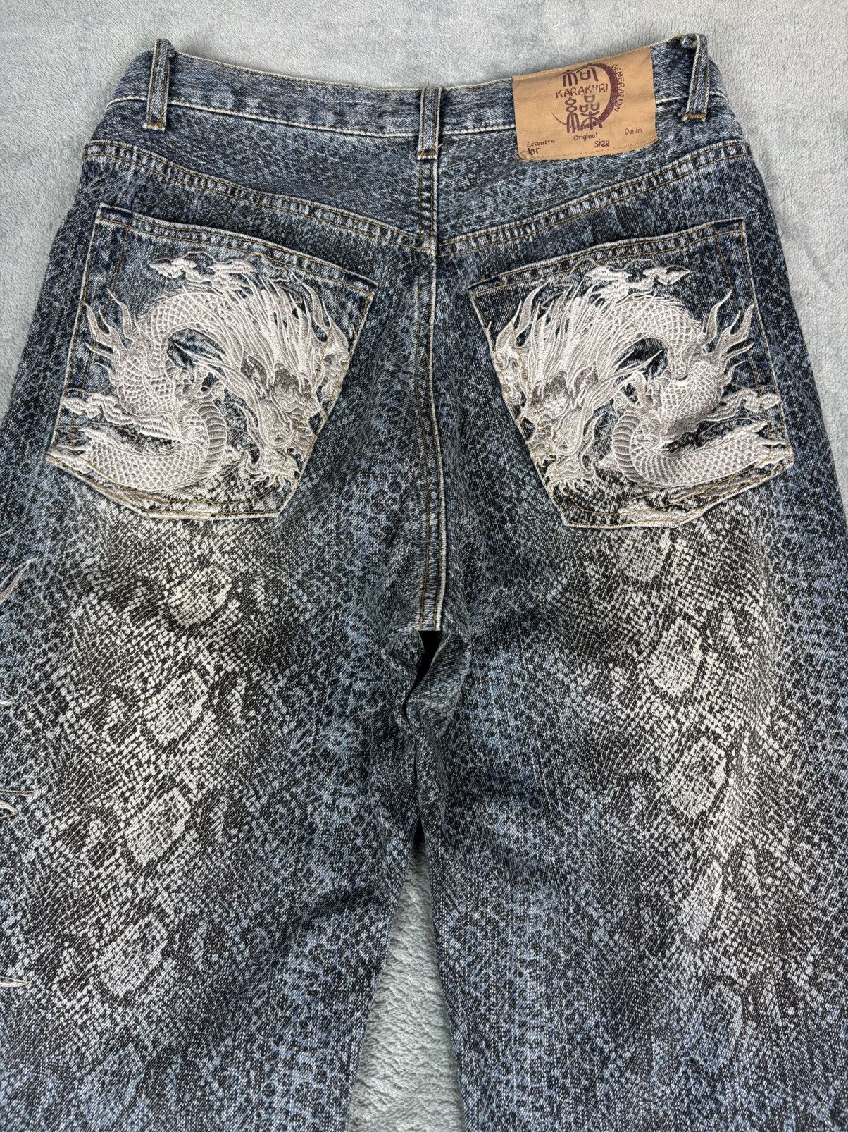 Karakuri Tamashii Karakuri Tamashi Snake Skin Denim Motif Dragon S0230 Size US 30 / EU 46 - 7 Thumbnail