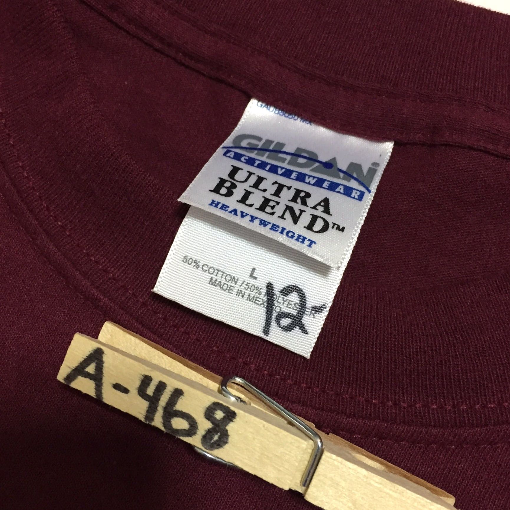 Gildan Gildan Ultra Blend Shirt Mens Large Maroon Short Sleeve Crew Neck Size US L / EU 52-54 / 3 - 7 Thumbnail
