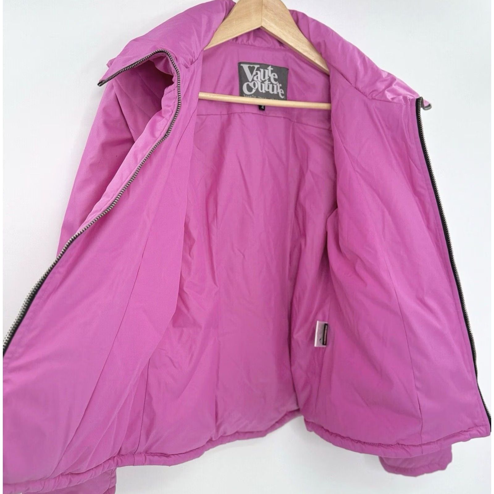 Vintage Vaute Couture The Urban Snow Coat Coat Pink M Women's Winter Casual Zip Vegan USA Size M Regular Long Sleeve Size M / US 6-8 / IT 42-44 - 4 Thumbnail