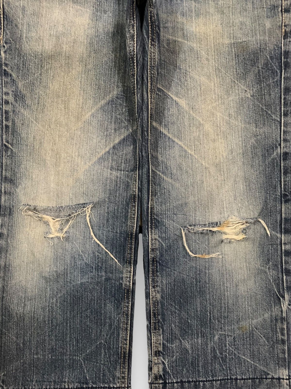 14th Addiction Vintage Japanese Brand Double Waist Mud Wash Distress Jeans Size US 32 / EU 48 - 6 Thumbnail
