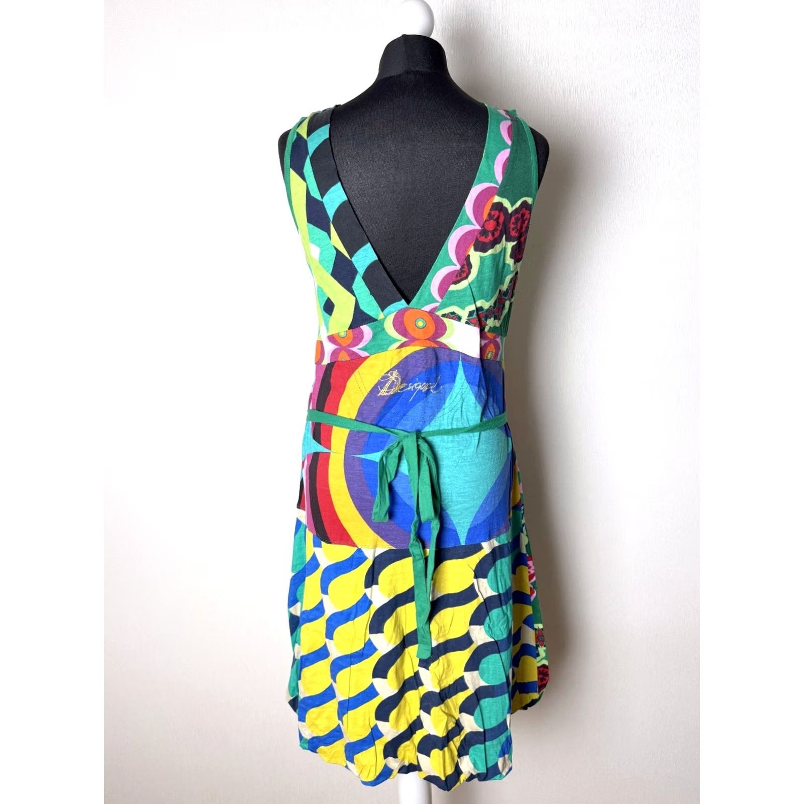 Desigual Desigual Dress Womens Green XL A-Line Dress Knee Length Shoes? Size XL / US 12-14 / IT 48-50 - 3 Thumbnail