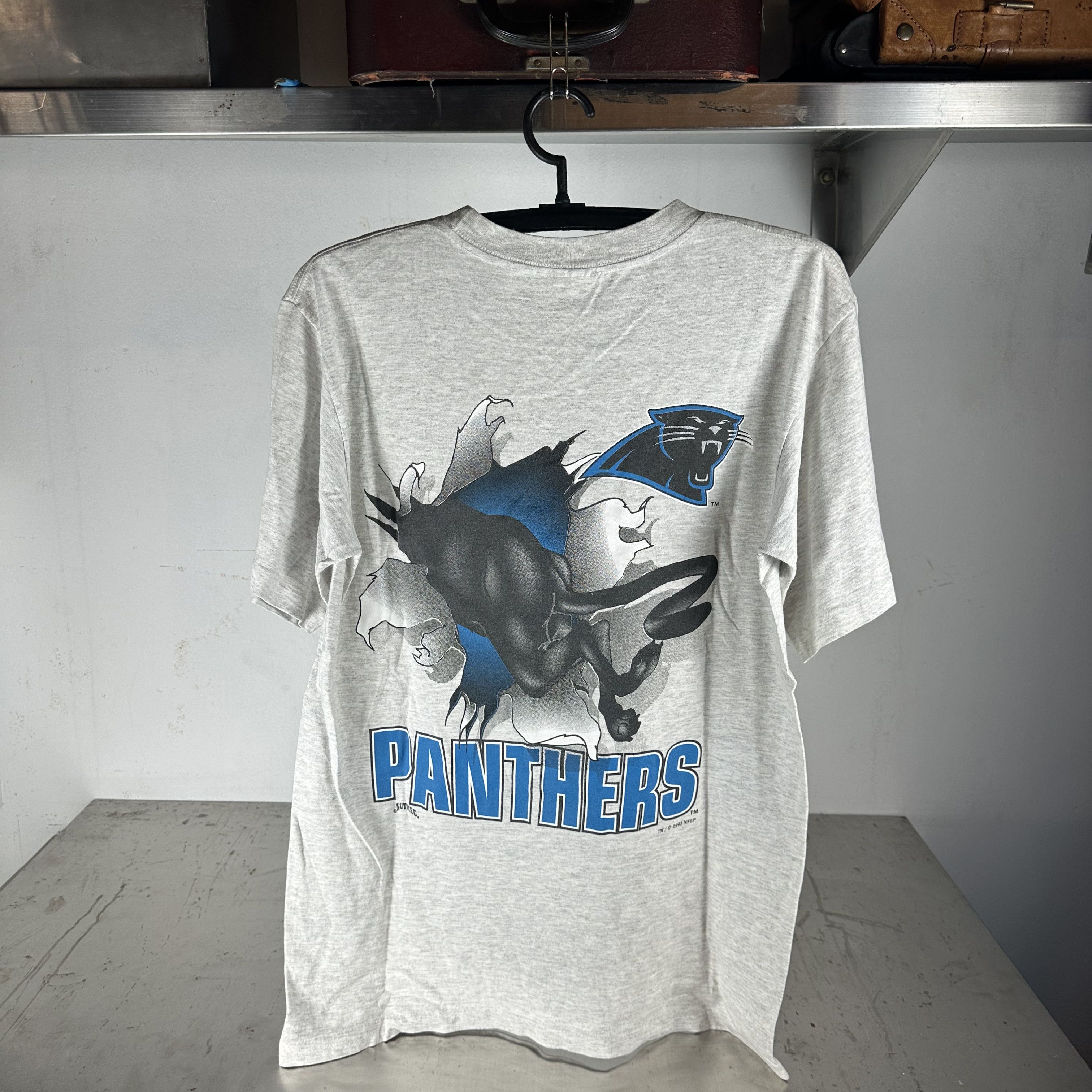 Vintage 1993 Carolina Panthers Breakthrough NFL Double Sided T-shirt Size US L / EU 52-54 / 3 - 3 Thumbnail
