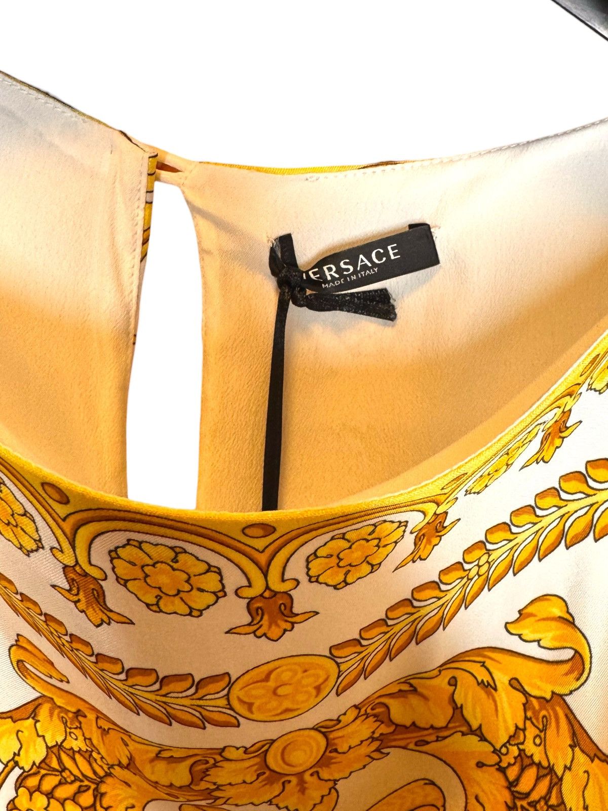Versace Versace Baroque Print Dress Gold White Viscose Size M / US 6-8 / IT 42-44 - 4 Thumbnail