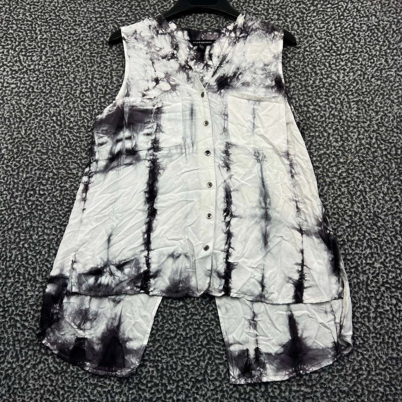 Rock & Republic Rock & Republic Womens S Tie Dye Button Up High Low Blouse Size S / US 4 / IT 40 - 1 Thumbnail