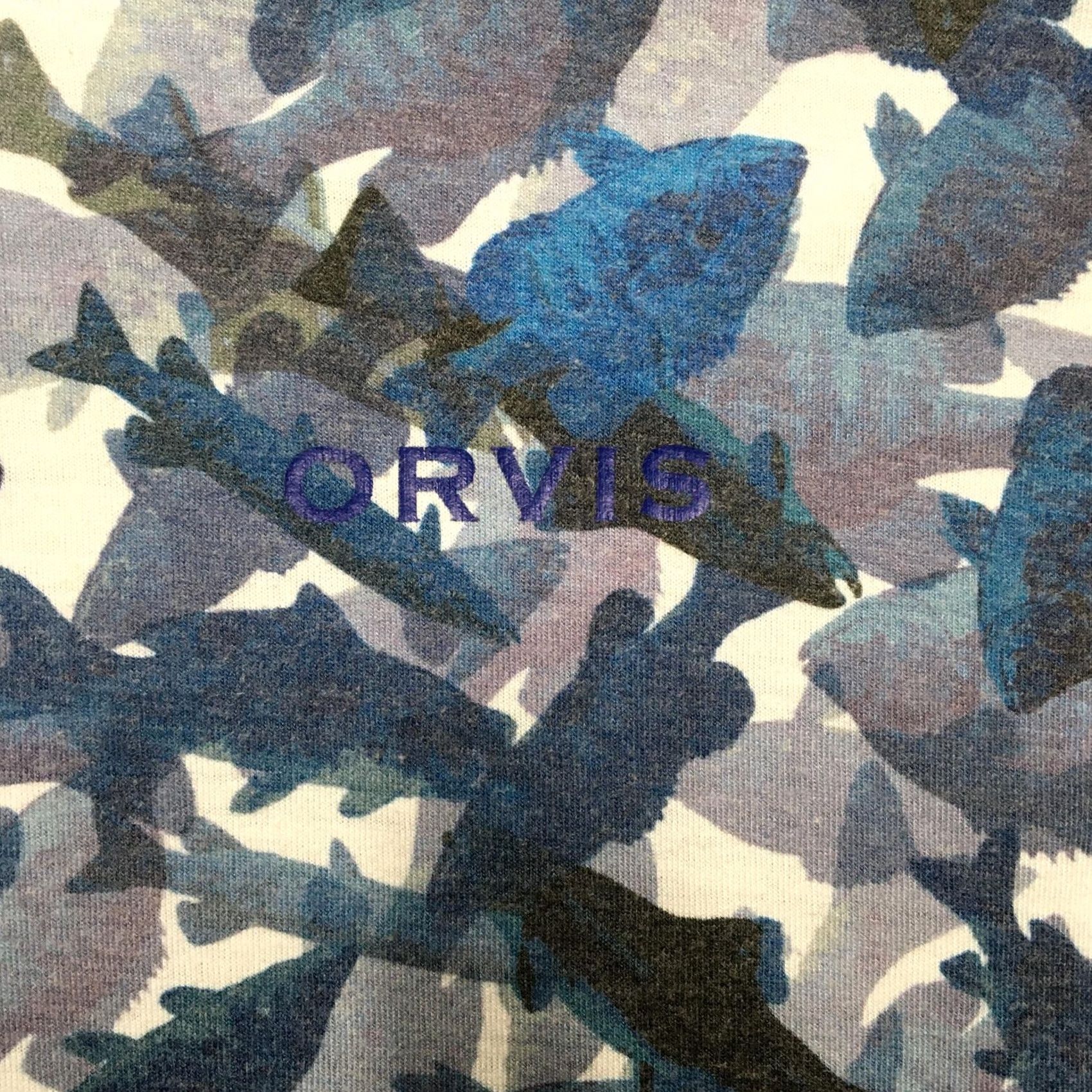 Orvis Orvis Mens Blue Fish Camo Hooded Shirt Long Sleeve Tee Size US L / EU 52-54 / 3 - 4 Thumbnail