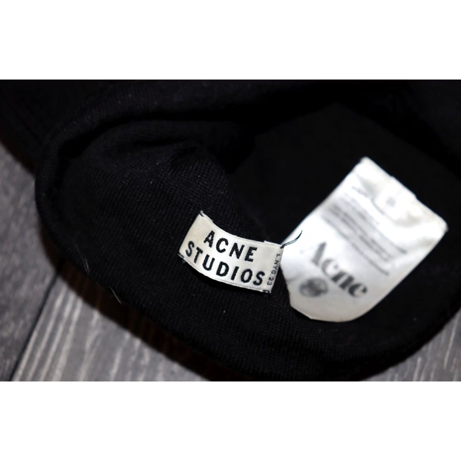 Acne Studios ACNE STUDIOS Winter Hat 100% Merino Wool Black Blue One Size Mens Vintage Authentic Original Hat Size ONE SIZE - 6 Thumbnail
