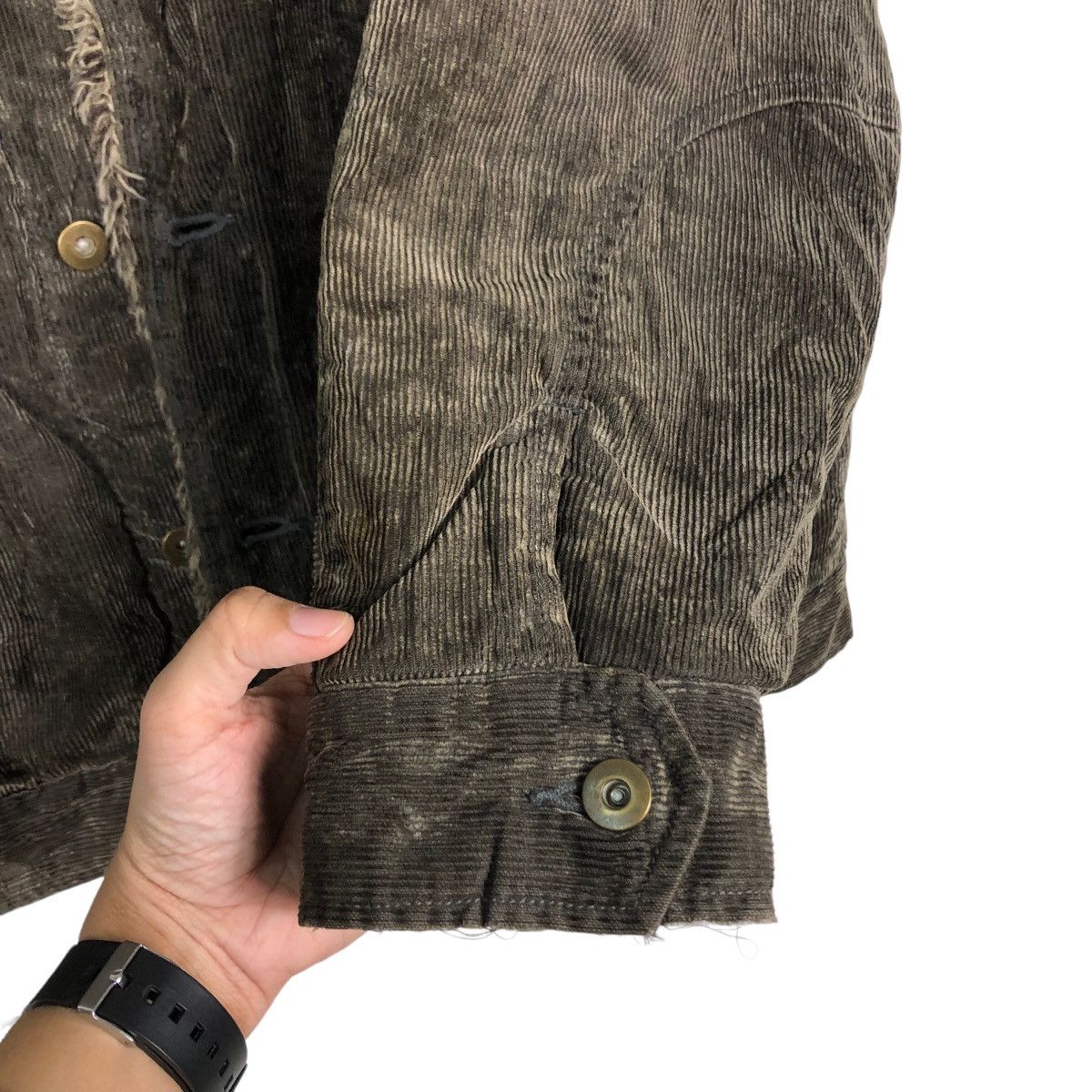 Hysteric Glamour Corduroy Trucker Jacket Hill Crop Shearling Mink Fur Lining Size US L / EU 52-54 / 3 - 15 Thumbnail