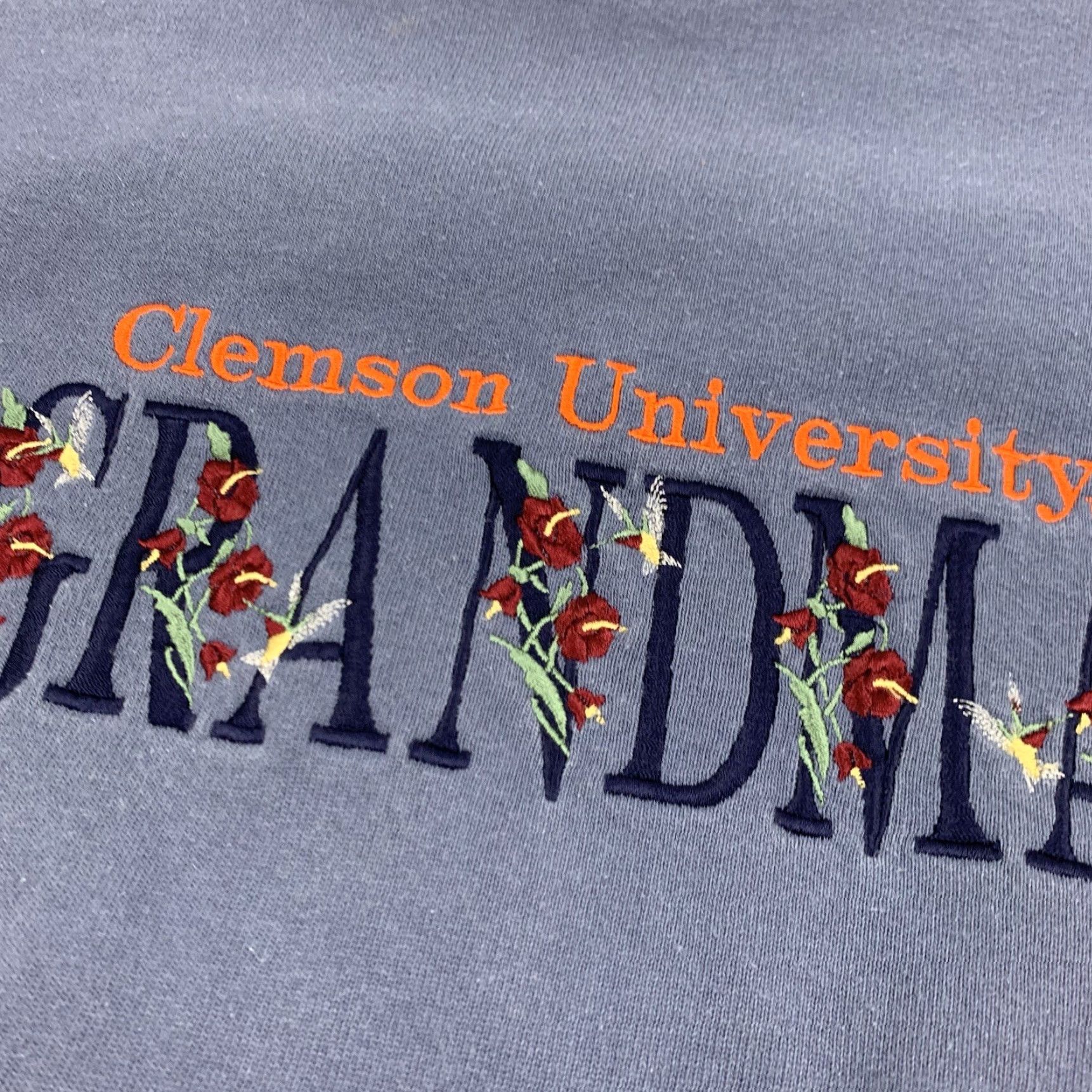 Vintage VINTAGE Top Threads Clemson University Sweatshirt Womens Large Blue Pullover Crew Neck Grandma Y2K College Flowers Size L / US 10 / IT 46 - 4 Thumbnail