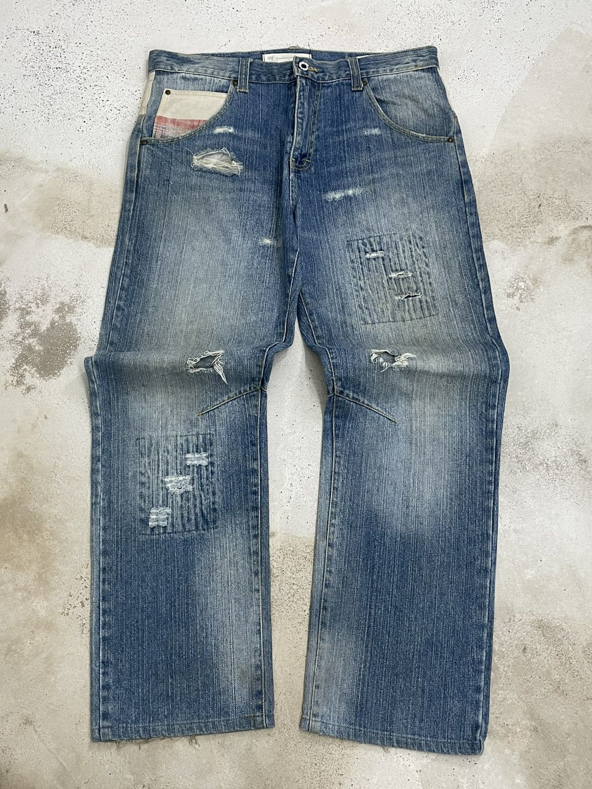 Kapital Vintage Japan 90S Saf And Fool Distressed Patchwork Denim Size US 34 / EU 50 - 1 Thumbnail