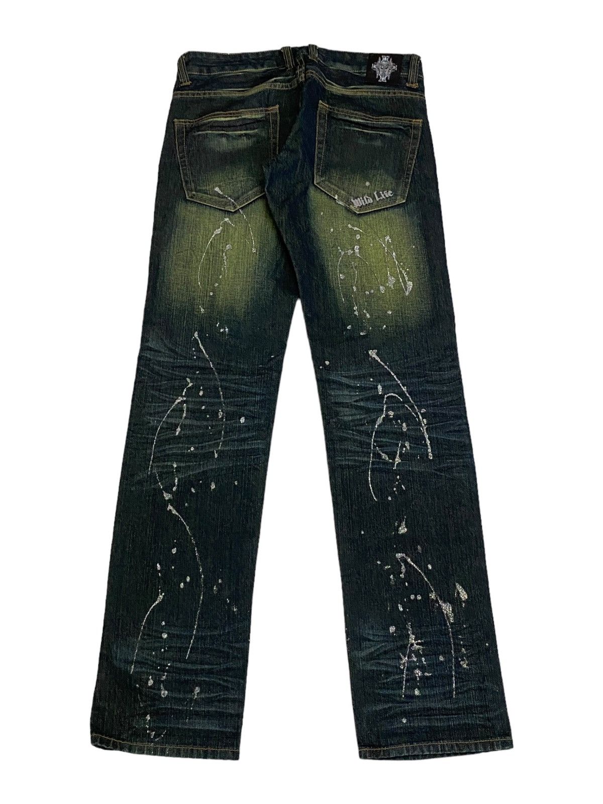 If Six Was Nine Mild Life Japan Splash Art Paint Distressed Patchworks Size US 30 / EU 46 - 4 Thumbnail