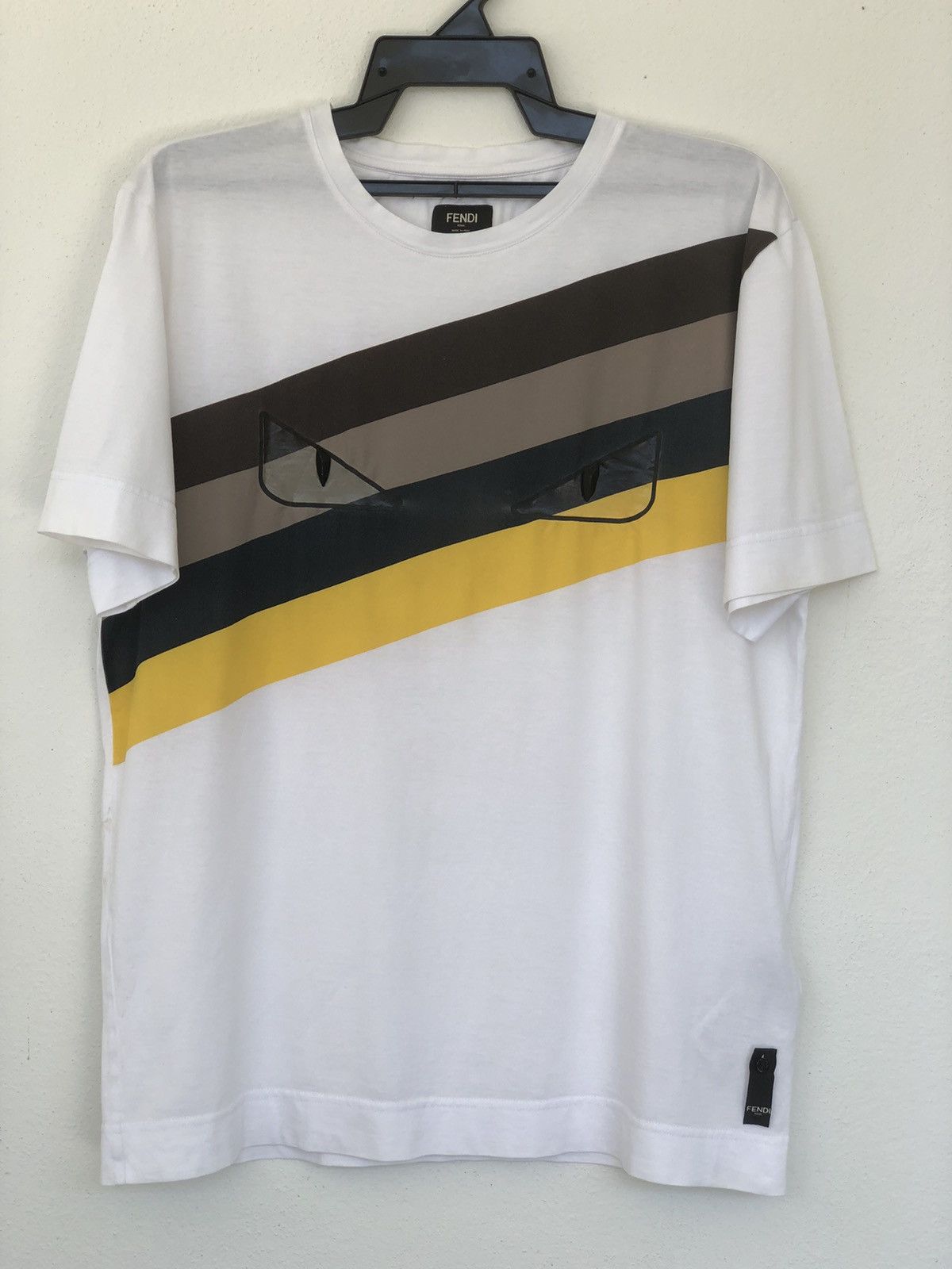 Fendi FENDI Eye Stripe Used Tee Size US L / EU 52-54 / 3 - 1 Thumbnail