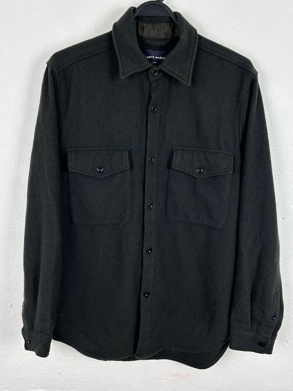A Day's March A Day's March Wool Overshirt With 2 Pockets In Black Size US L / EU 52-54 / 3 - 1 Thumbnail