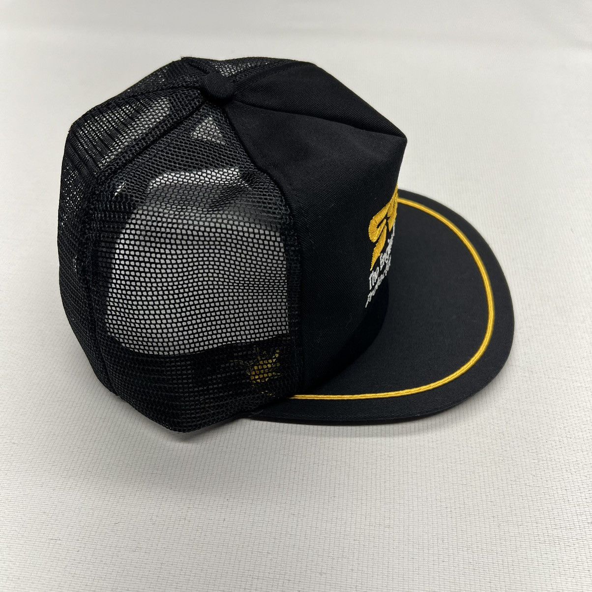 Vintage VTG Slick Trucker Hat Black Snap Back Machine Engine Truck Size ONE SIZE - 6 Thumbnail