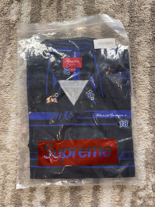Supreme Supreme Striped Racing Work Shirt Black medium | Grailed