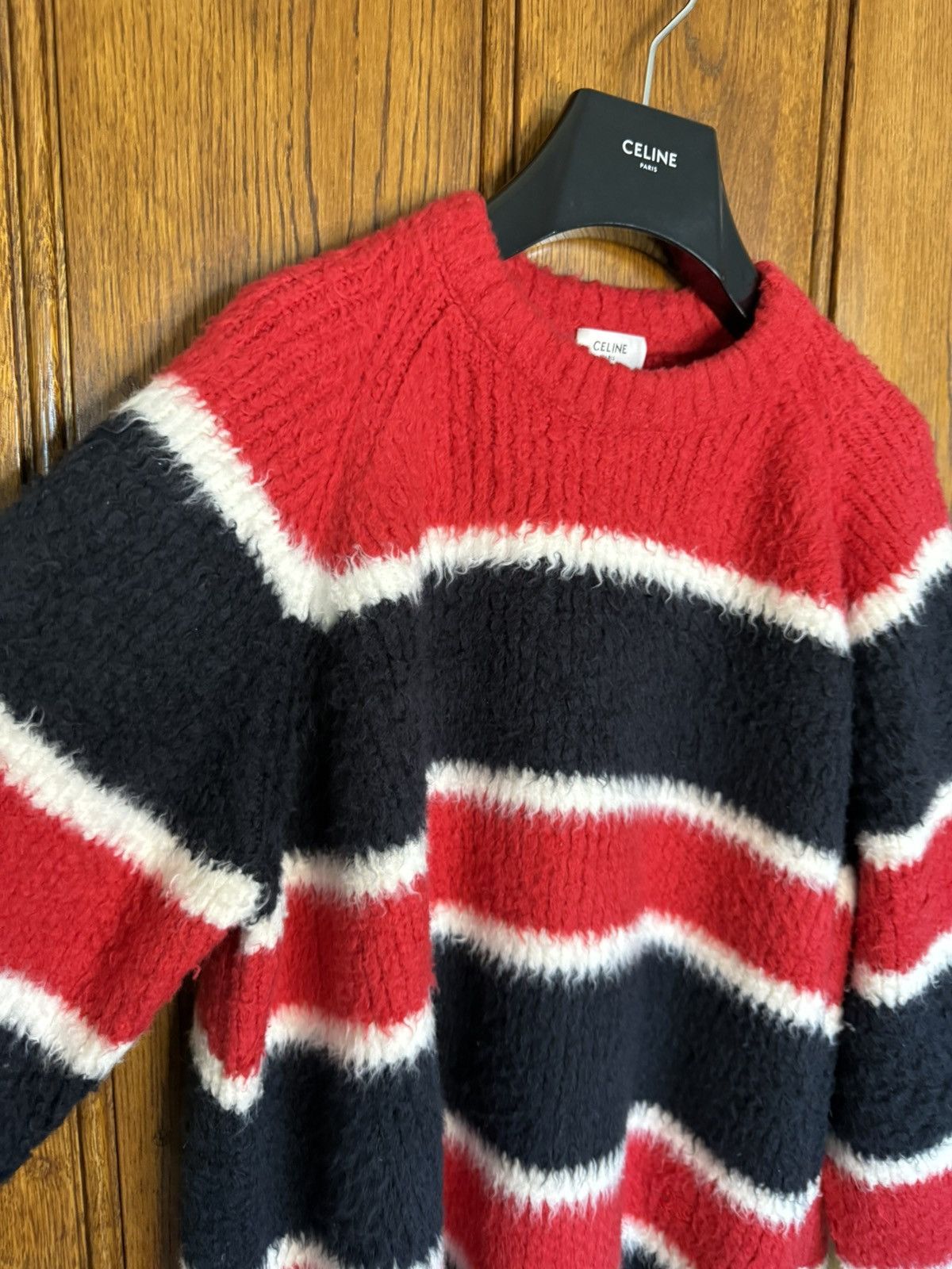 Celine $1.35k 🤑 FW24 Celine striped sweater Hedi Slimane sample Size US L / EU 52-54 / 3 - 13 Thumbnail