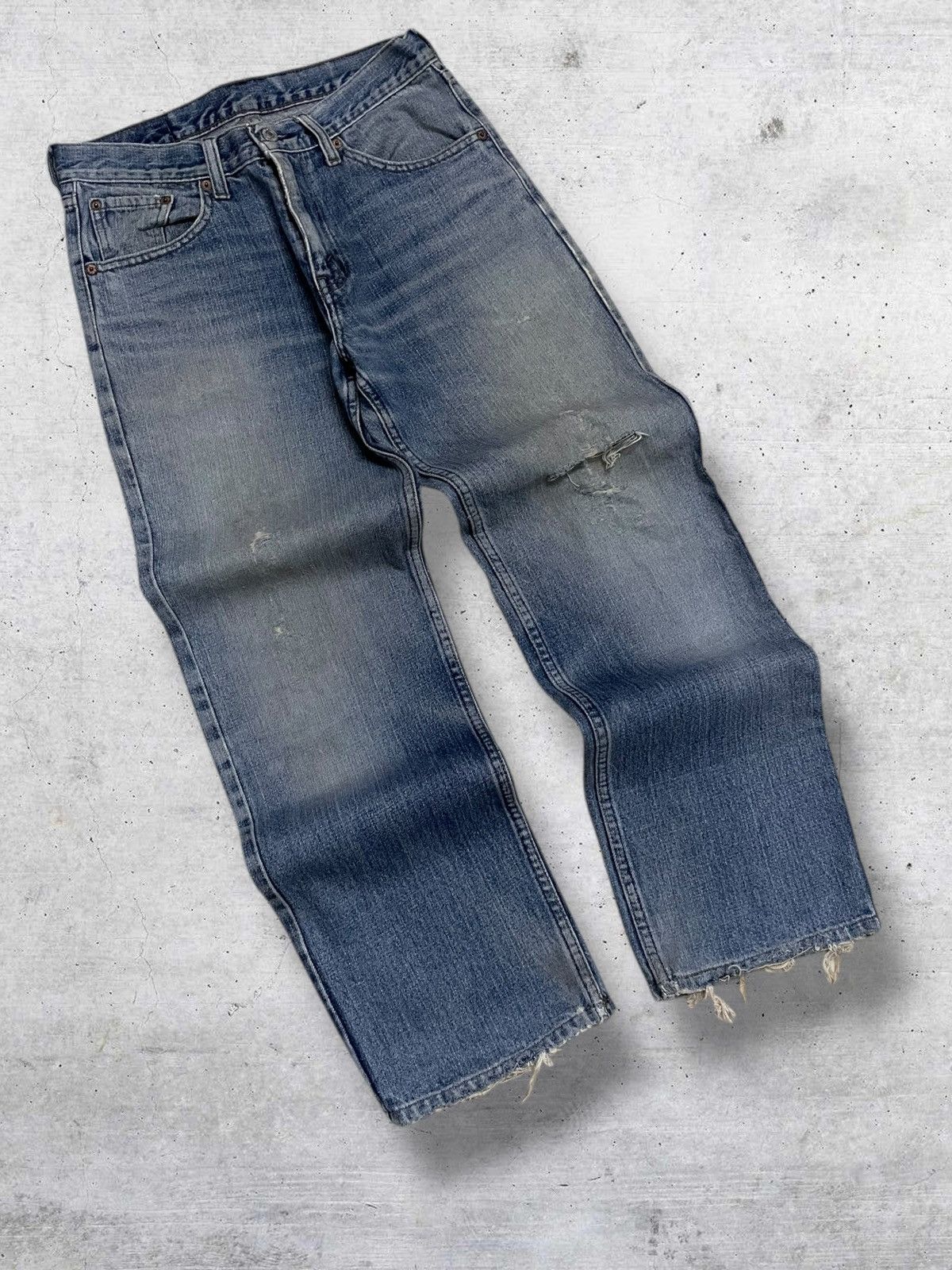 Levi's Vintage Clothing VINTAGE 533 LEVIS USA DESIGNER 90S WHISKERING RIPPED DENIM Size US 29 - 2 Thumbnail