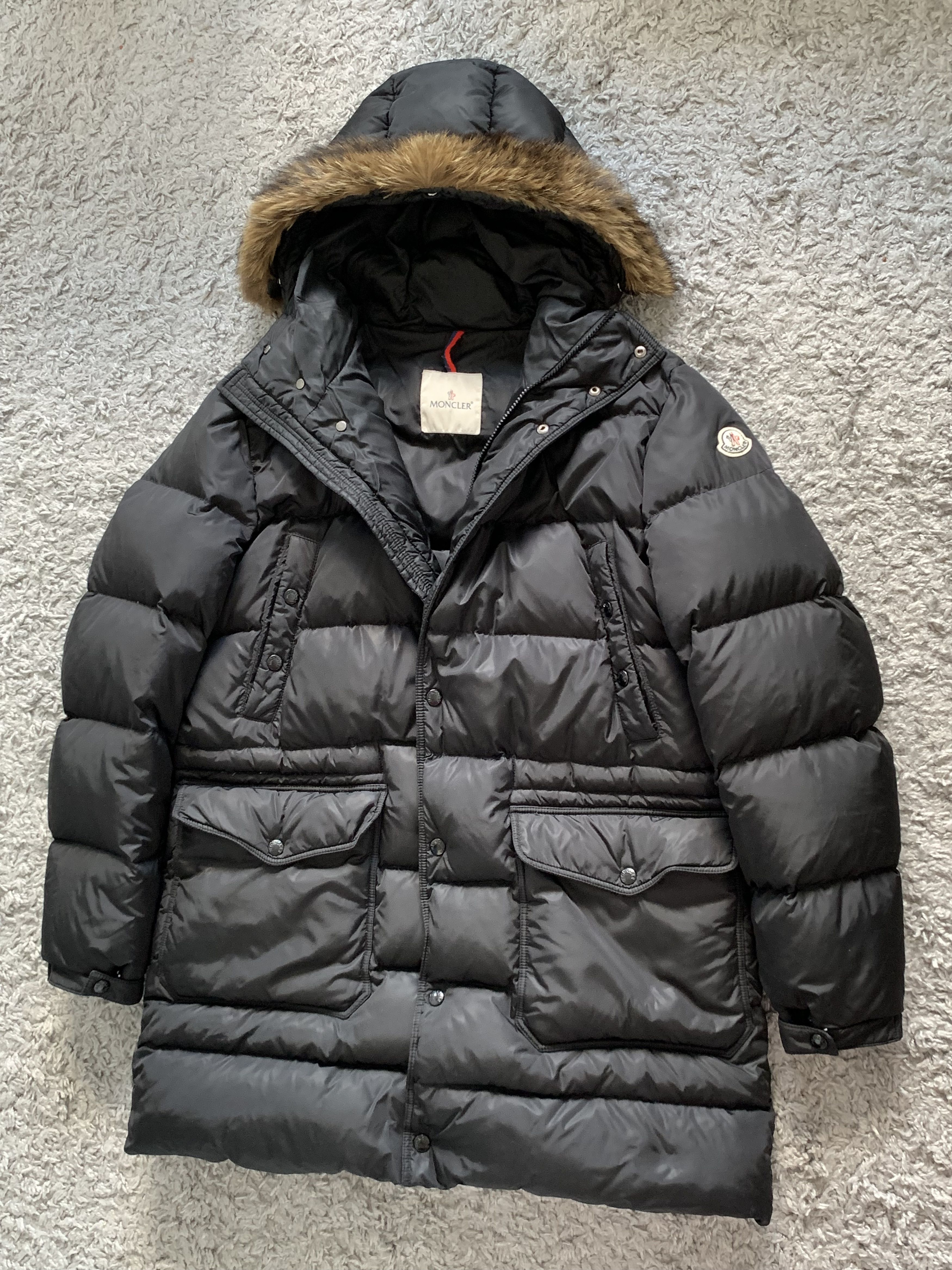 Moncler Moncler Senega black puffer hooded down parka rod | Grailed