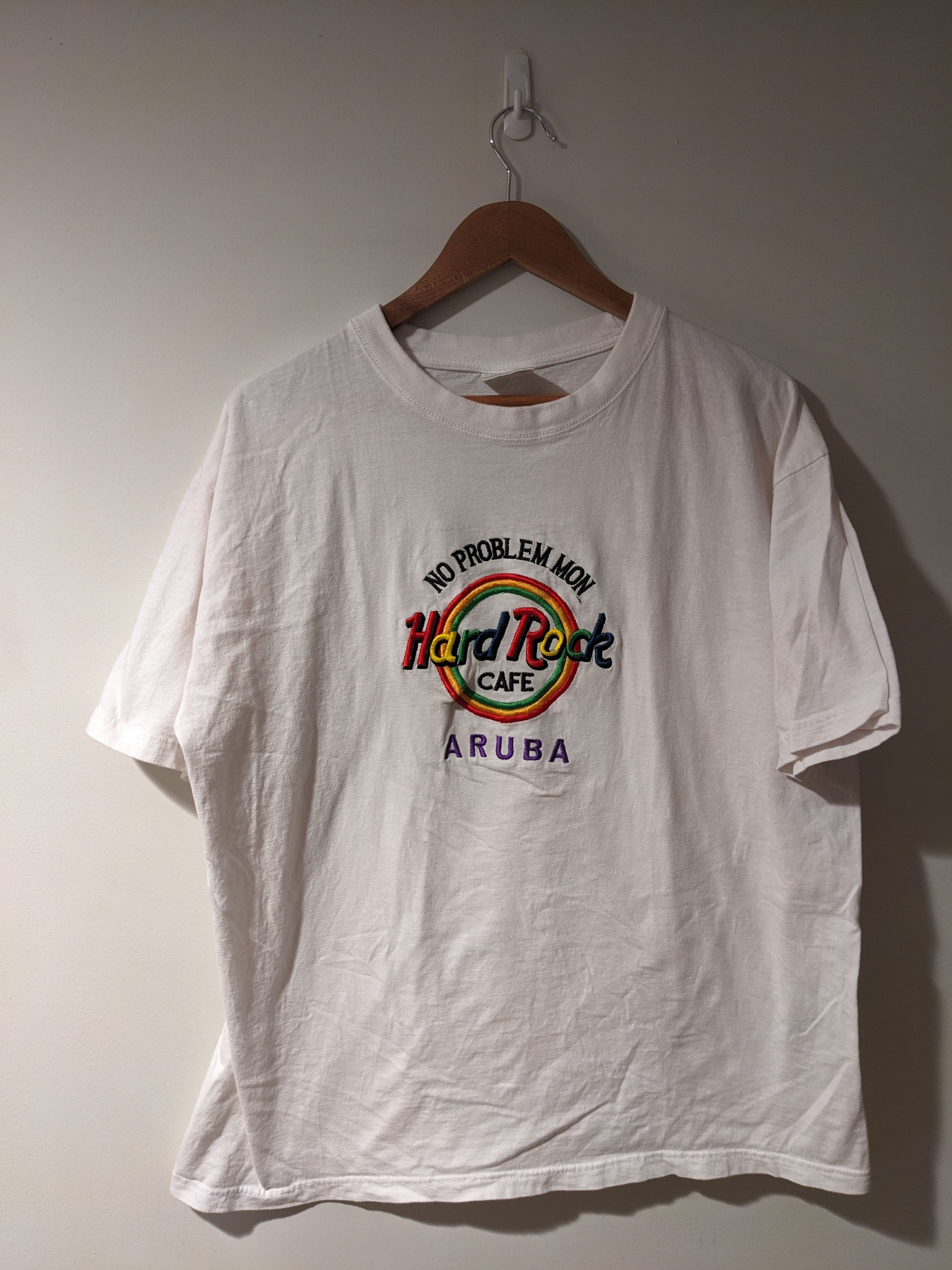 Hard Rock Cafe × Vintage Vintage Y2K Hard Rock Cafe Logo Aruba Rainbow No T-Shirt Size US XXL / EU 58 / 5 - 1 Thumbnail