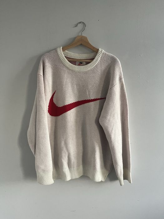 Supreme nike swoosh sweater hot sale white