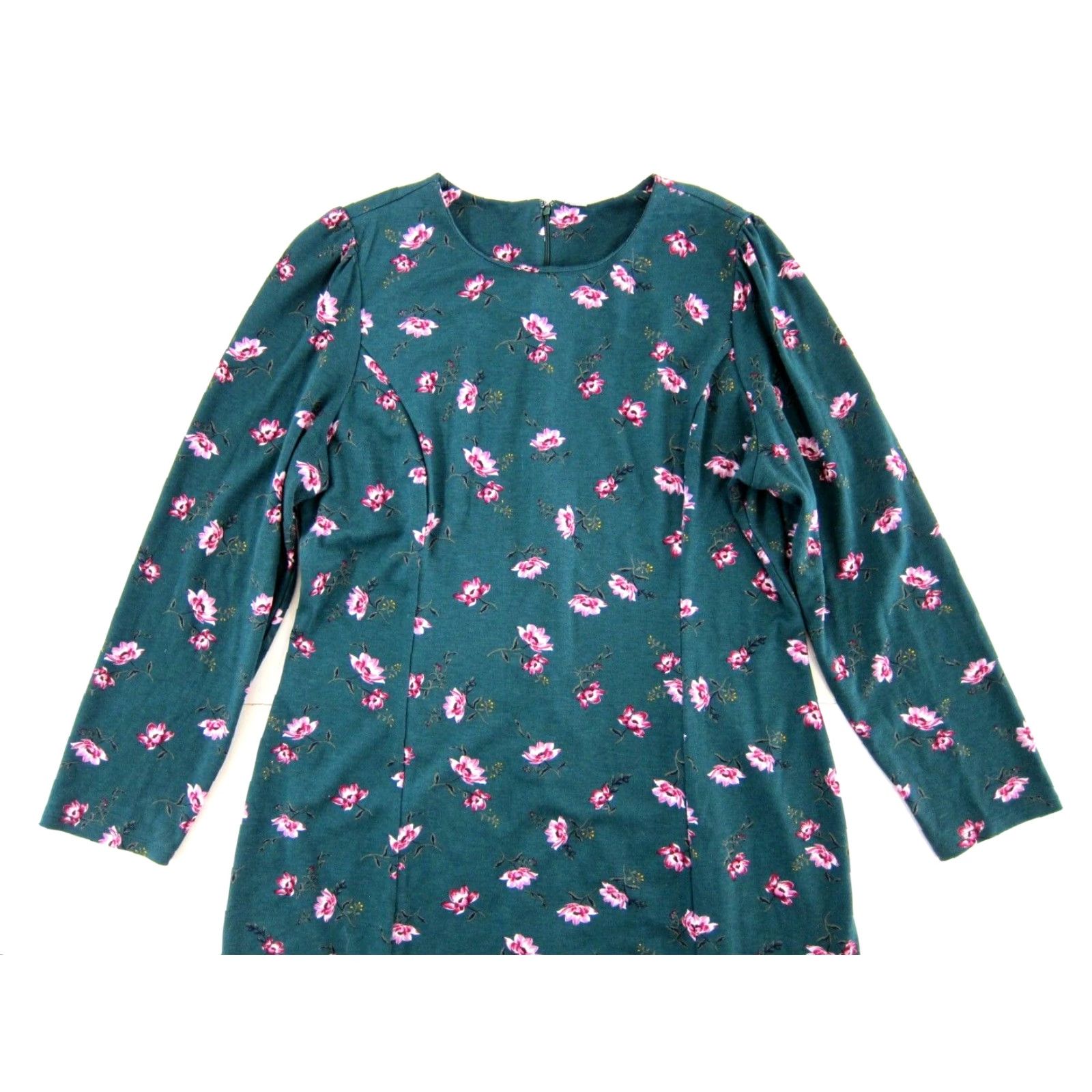 Old Navy VINTAGE Old Navy Green Pink Floral Stretch Long Sleeve Tunic Sheath Shift Dress XL Size XL / US 12-14 / IT 48-50 - 5 Thumbnail
