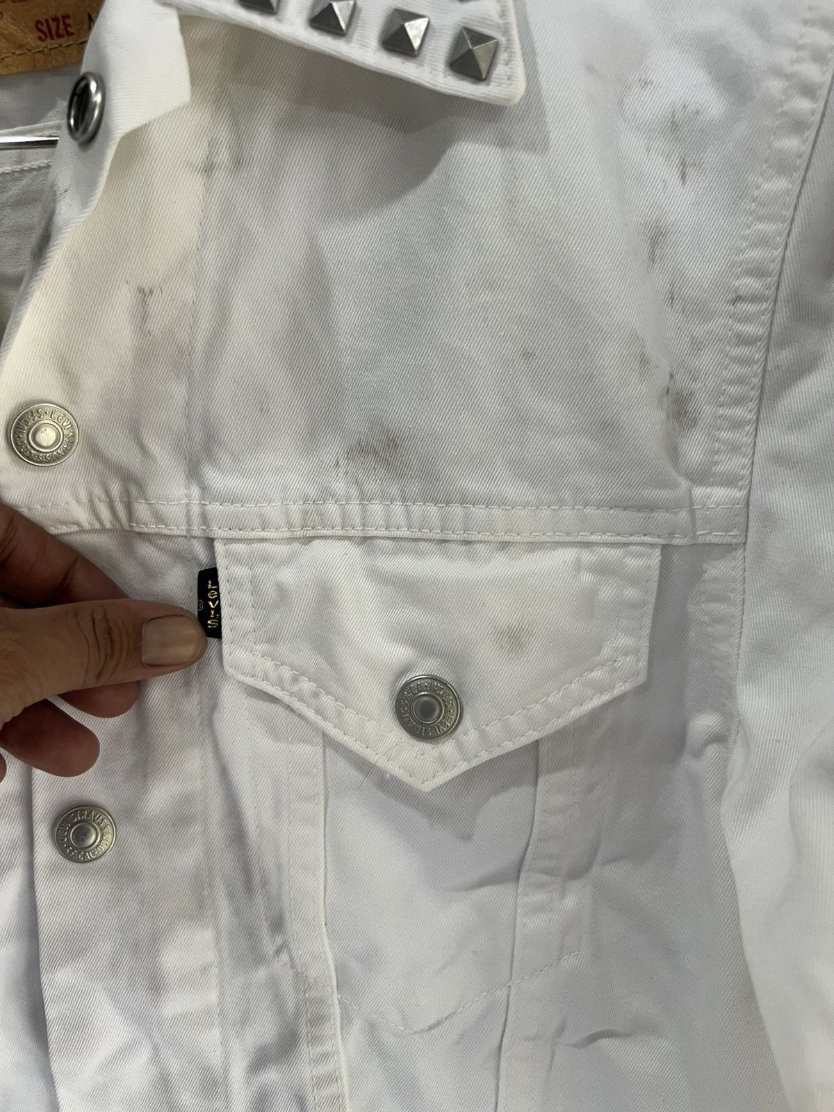 Levi's 🔥Punk Collar Levis Denim Jacket Size US S / EU 44-46 / 1 - 8 Thumbnail