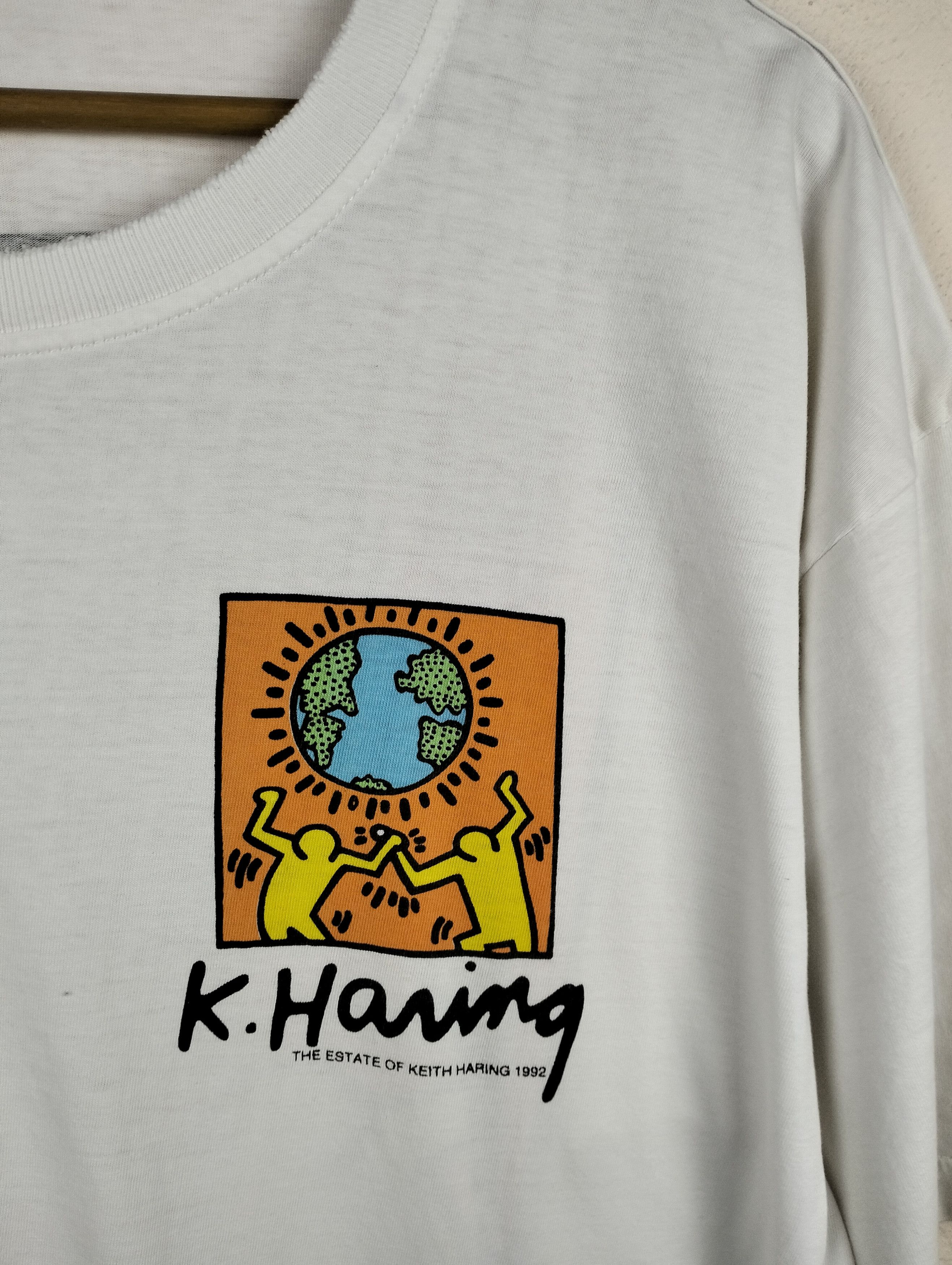Keith Haring × Vintage Vintage Bootleg 90's Keith Haring / Pop Shop /Art T shirt Size US XL / EU 56 / 4 - 2 Thumbnail