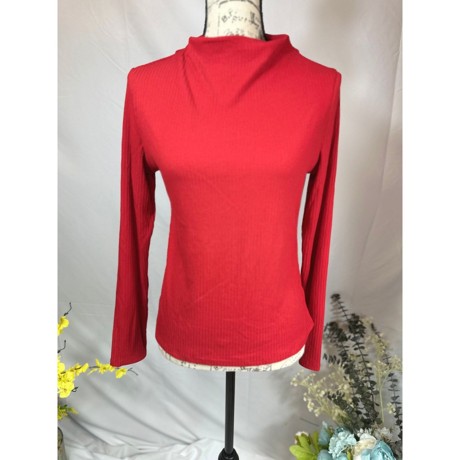 Other A New Day Boat Neck Long Sleeve Knit Top Red size M Size M / US 6-8 / IT 42-44 - 3 Thumbnail