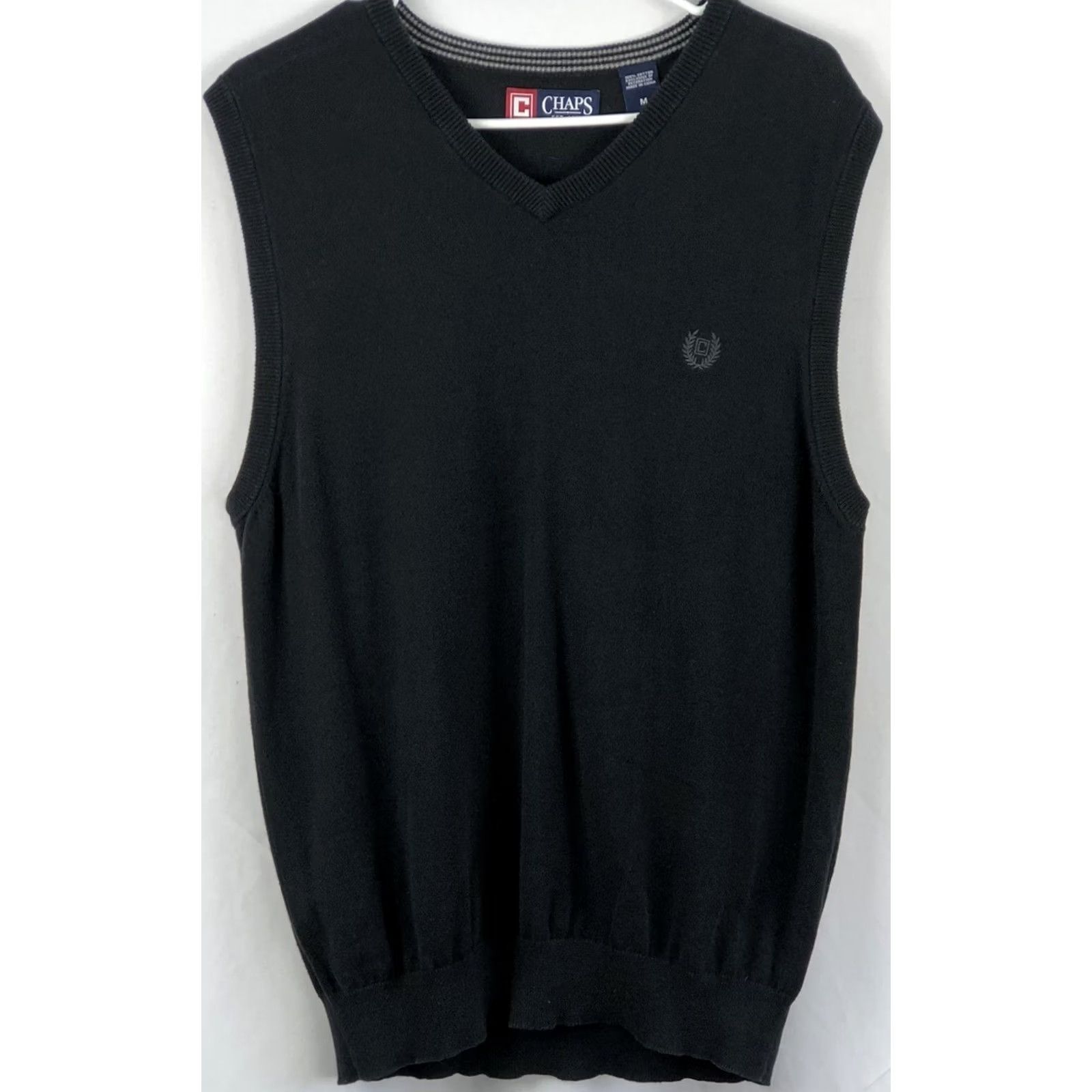 Chaps VINTAGE Ralph Lauren chaps sweater vest M black V-neck Pull Over Grunge Academia 90s Preppy Mens Size US M / EU 48-50 / 2 - 3 Thumbnail